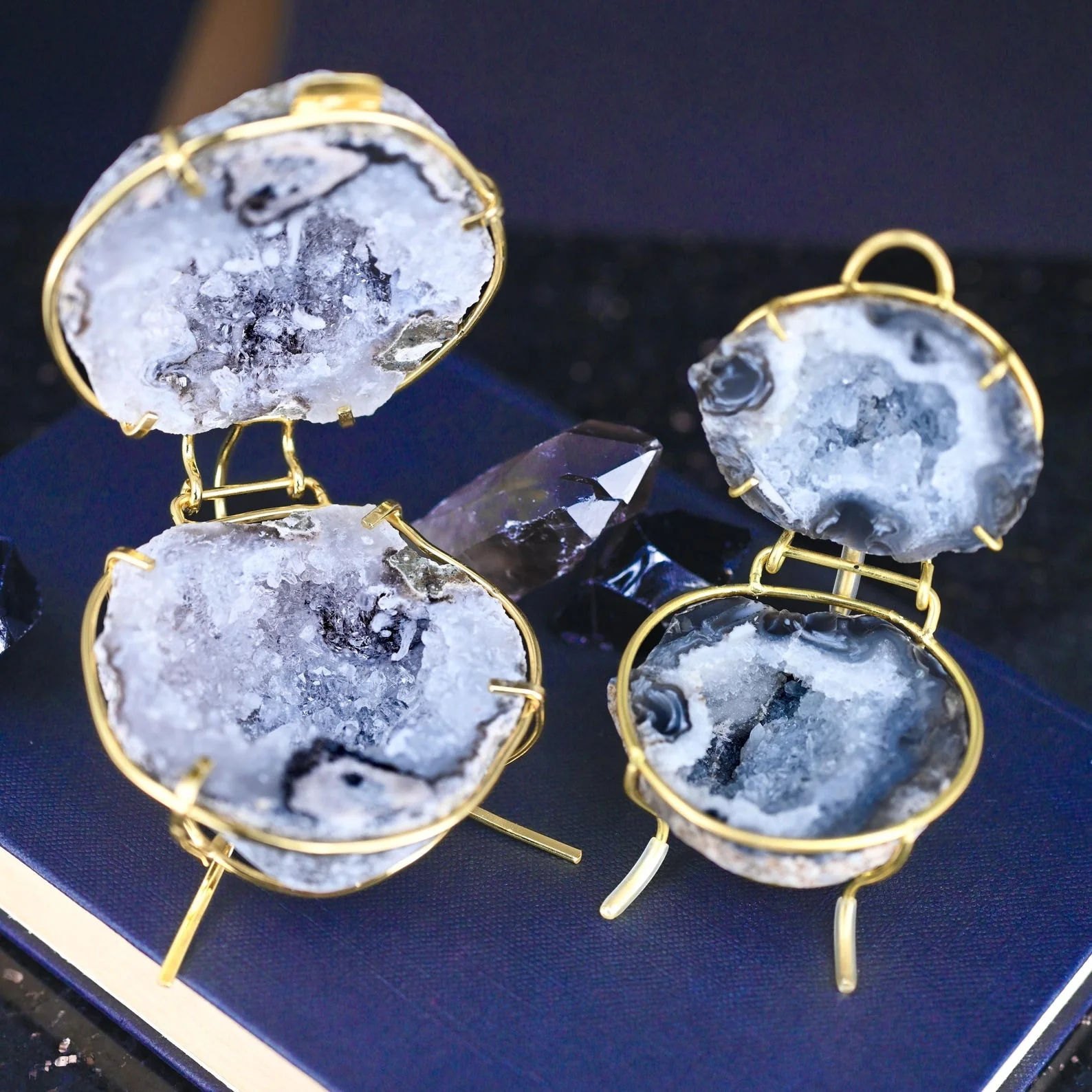 Geode Ring Box - Crystal Engagement Ring Holder for Proposal or Keepsake