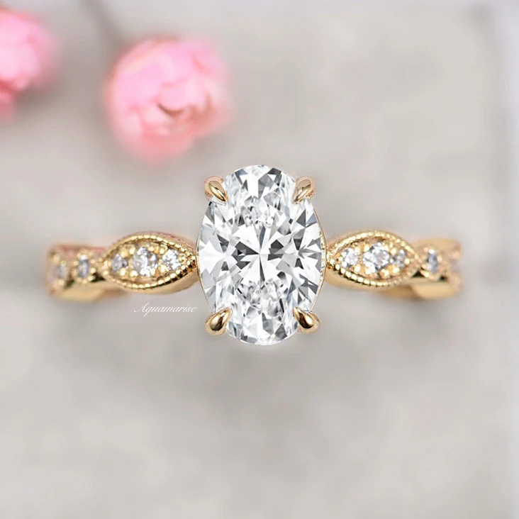 Kylie Simulated Diamond Engagement Ring in 14K Yellow Gold Vermeil - Image 4