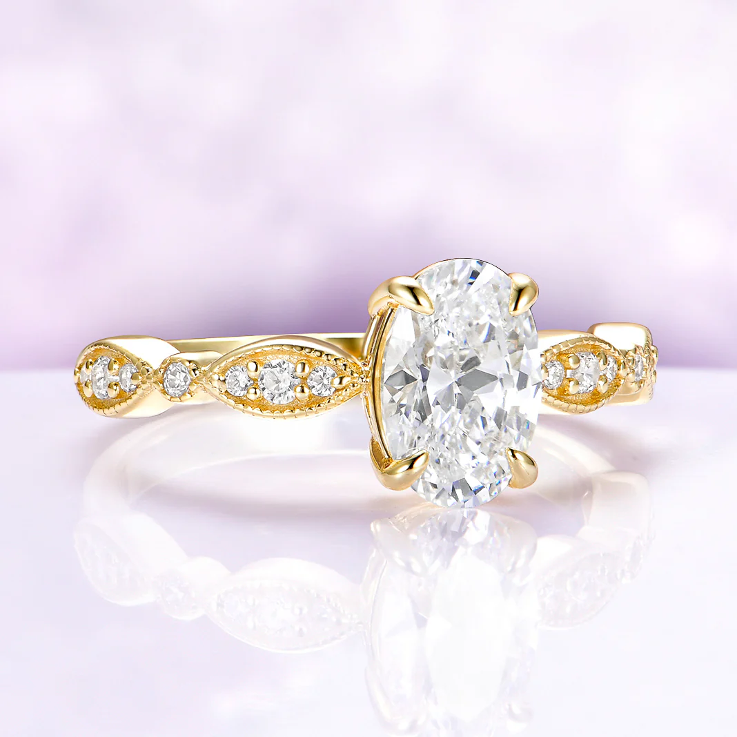 Kylie Lab-Grown Diamond Engagement Ring in Solid 14K Yellow Gold (IGI Certified) - Image 4