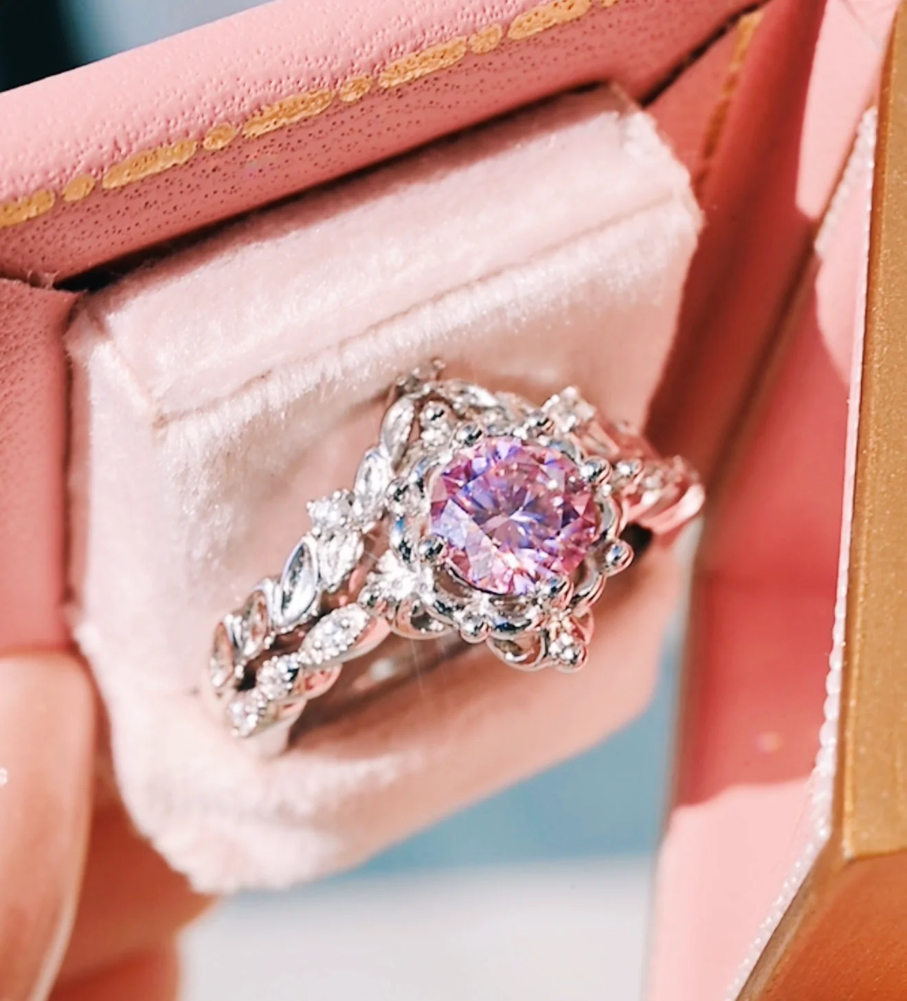 Lavender Fairy Moissanite Ring Set in Sterling Silver - Image 4