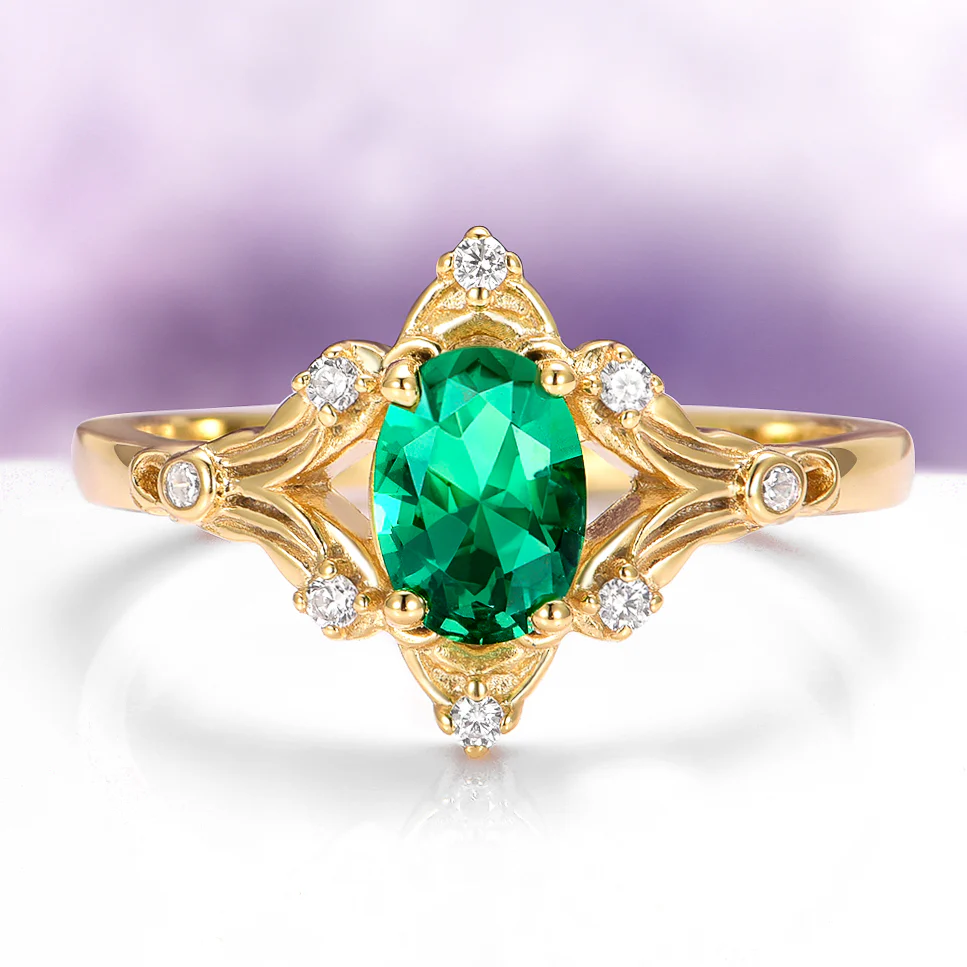 Maeve Emerald Couples Ring Set - Image 2