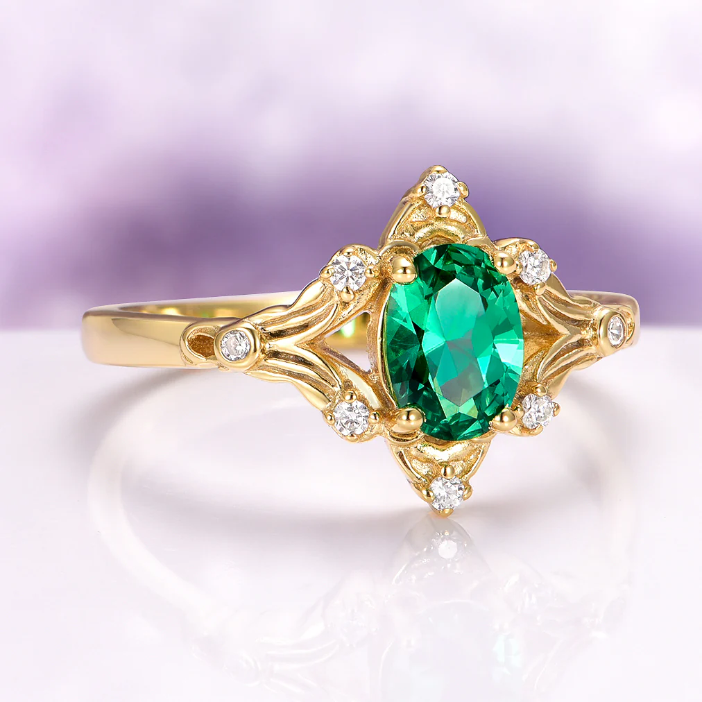 Maeve Emerald Couples Ring Set - Image 7