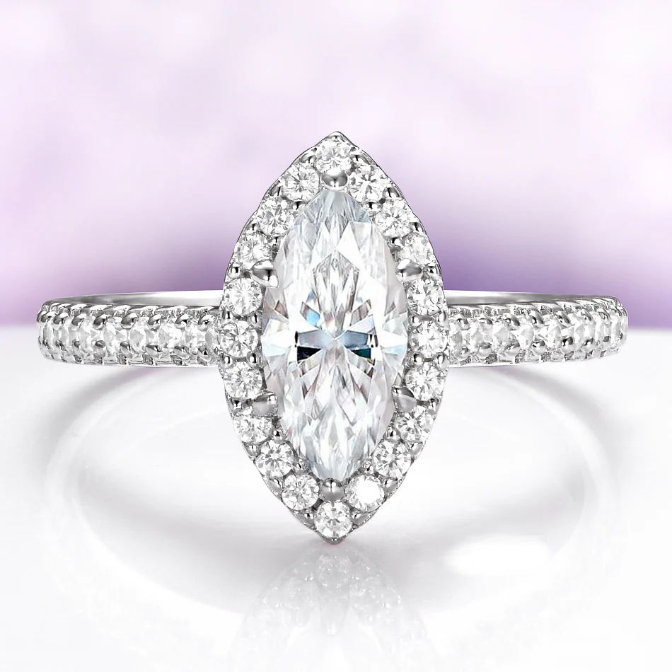 Marquise Lab-Grown Diamond Engagement Ring in 14K White Gold (IGI Certified)