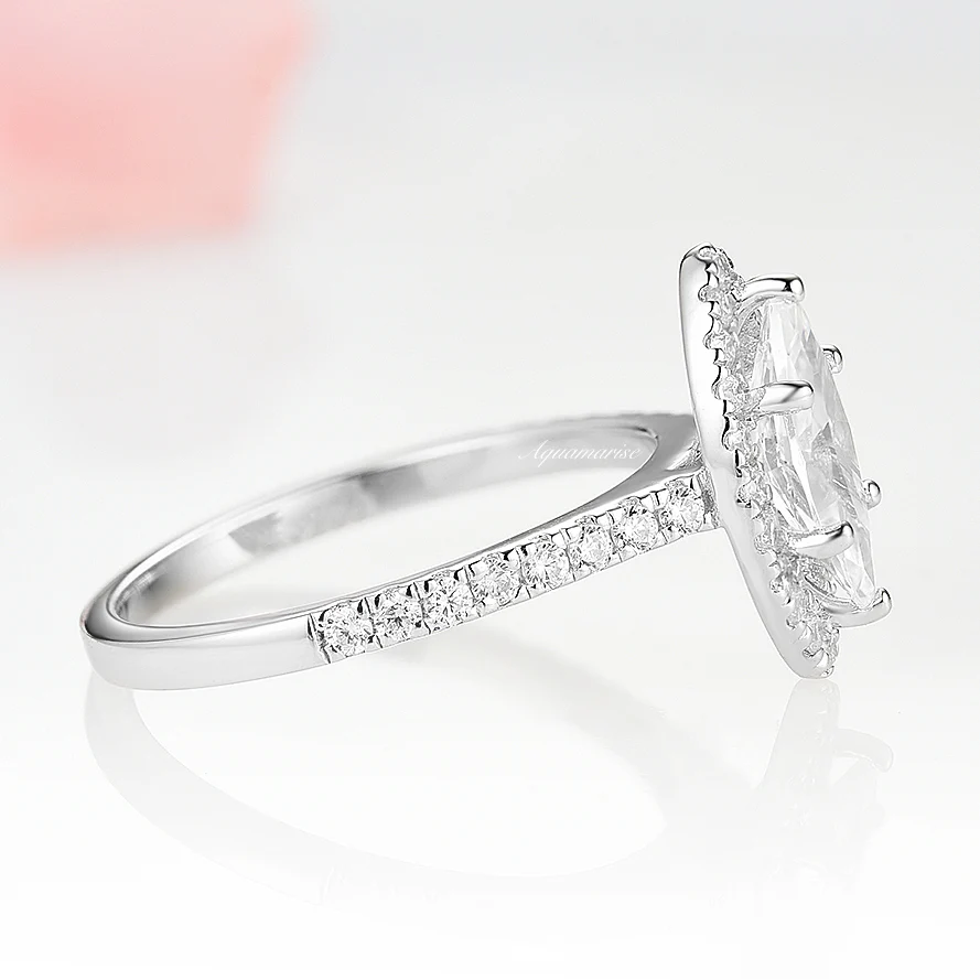Marquise Lab-Grown Diamond Engagement Ring in 14K White Gold (IGI Certified) - Image 4