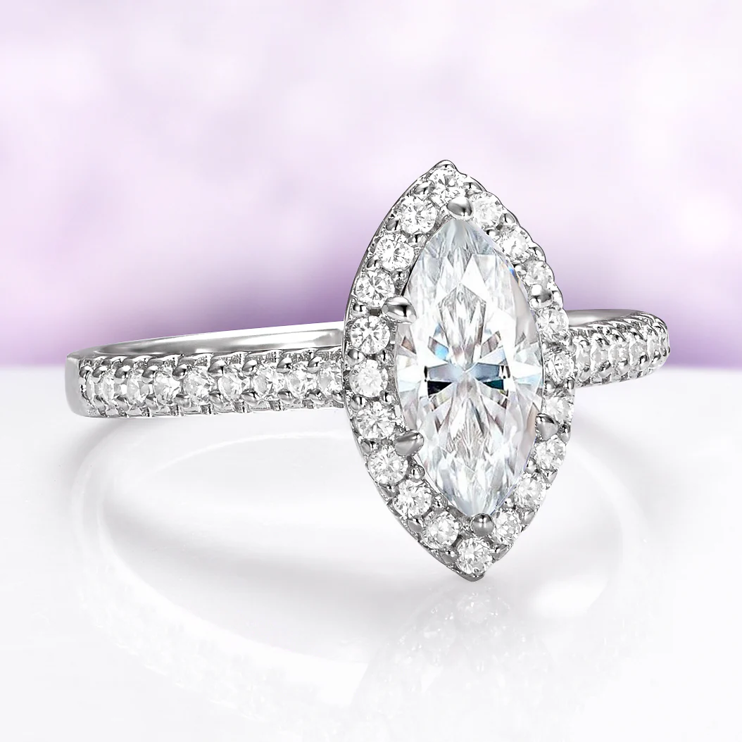 Marquise Lab-Grown Diamond Engagement Ring in 14K White Gold (IGI Certified) - Image 5