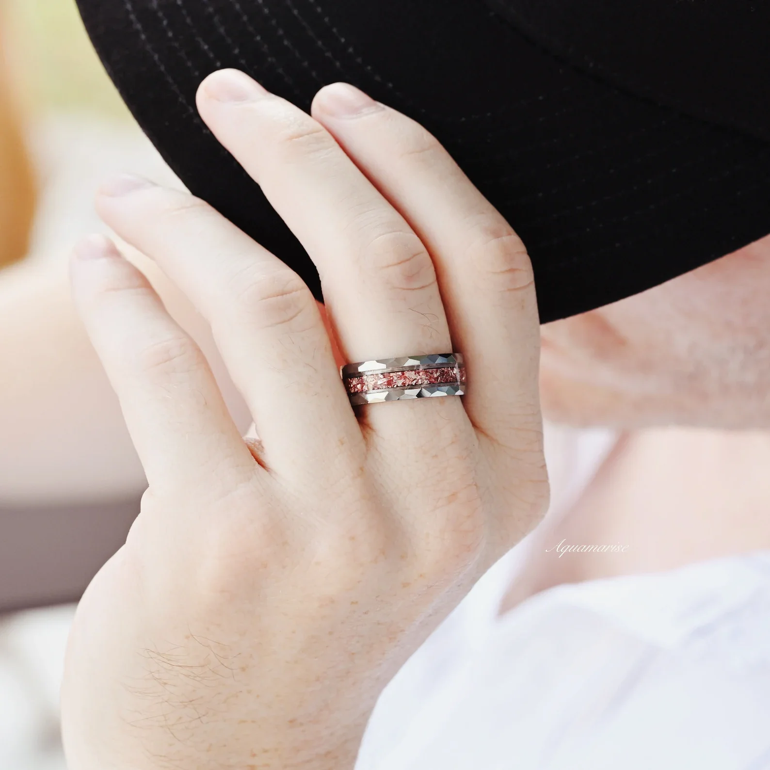 Teardrop Morganite Couples Ring Set - Image 5