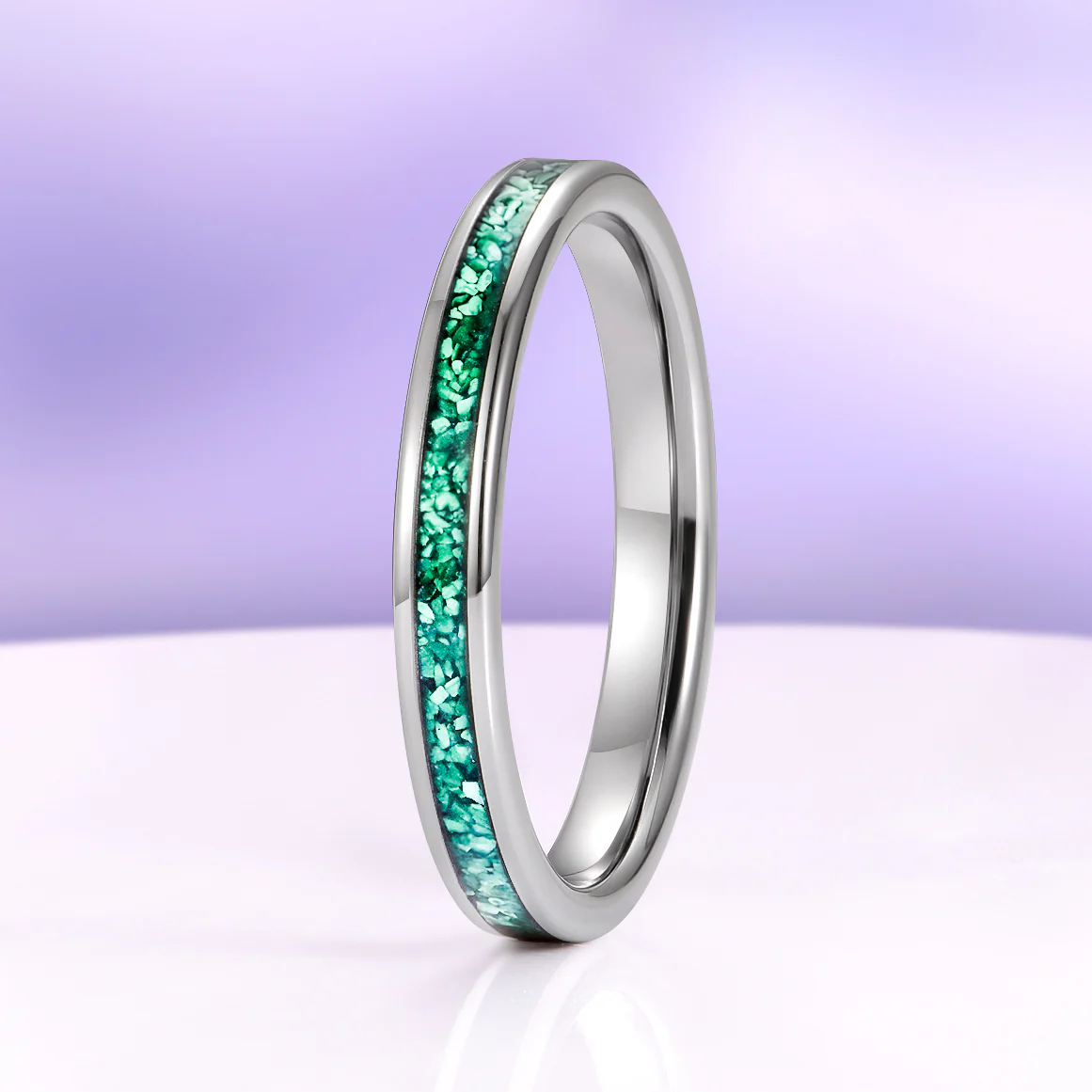 Natural Malachite Minimalist Couples Ring Set - Image 6