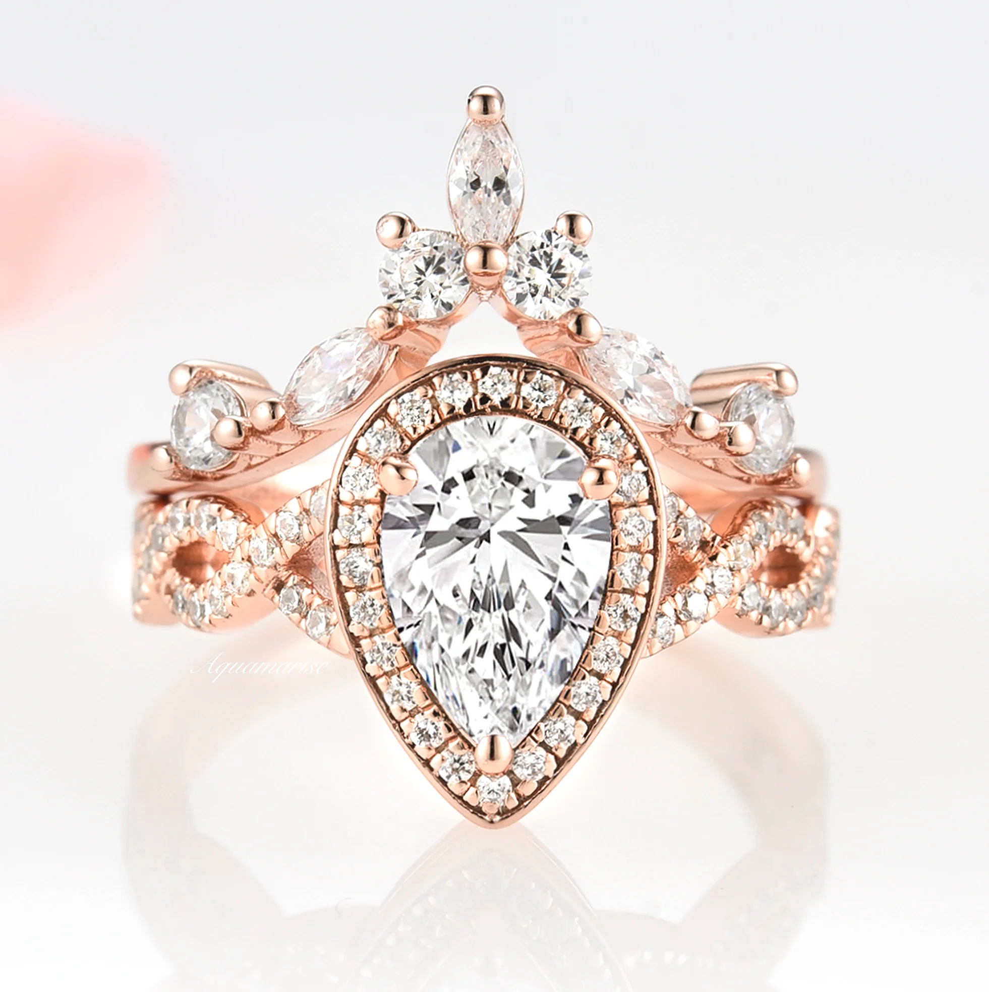 Nouveau Lab-Grown Diamond Engagement Ring- 14K Solid Rose Gold (IGI Certified) - Image 2