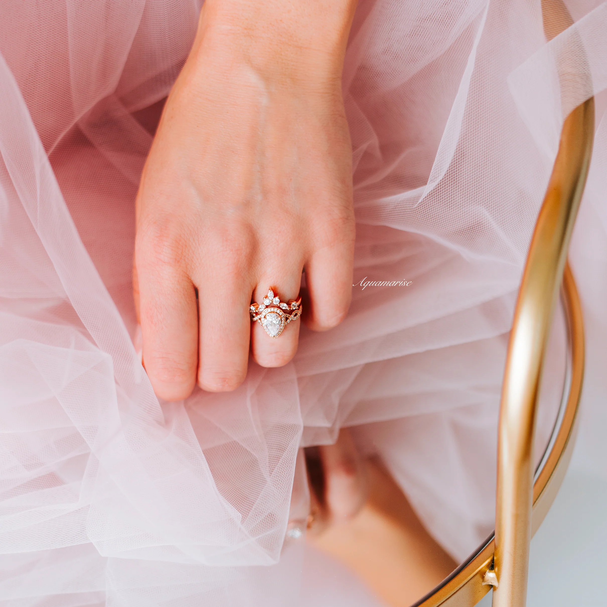 Nouveau Lab-Grown Diamond Engagement Ring- 14K Solid Rose Gold (IGI Certified) - Image 4