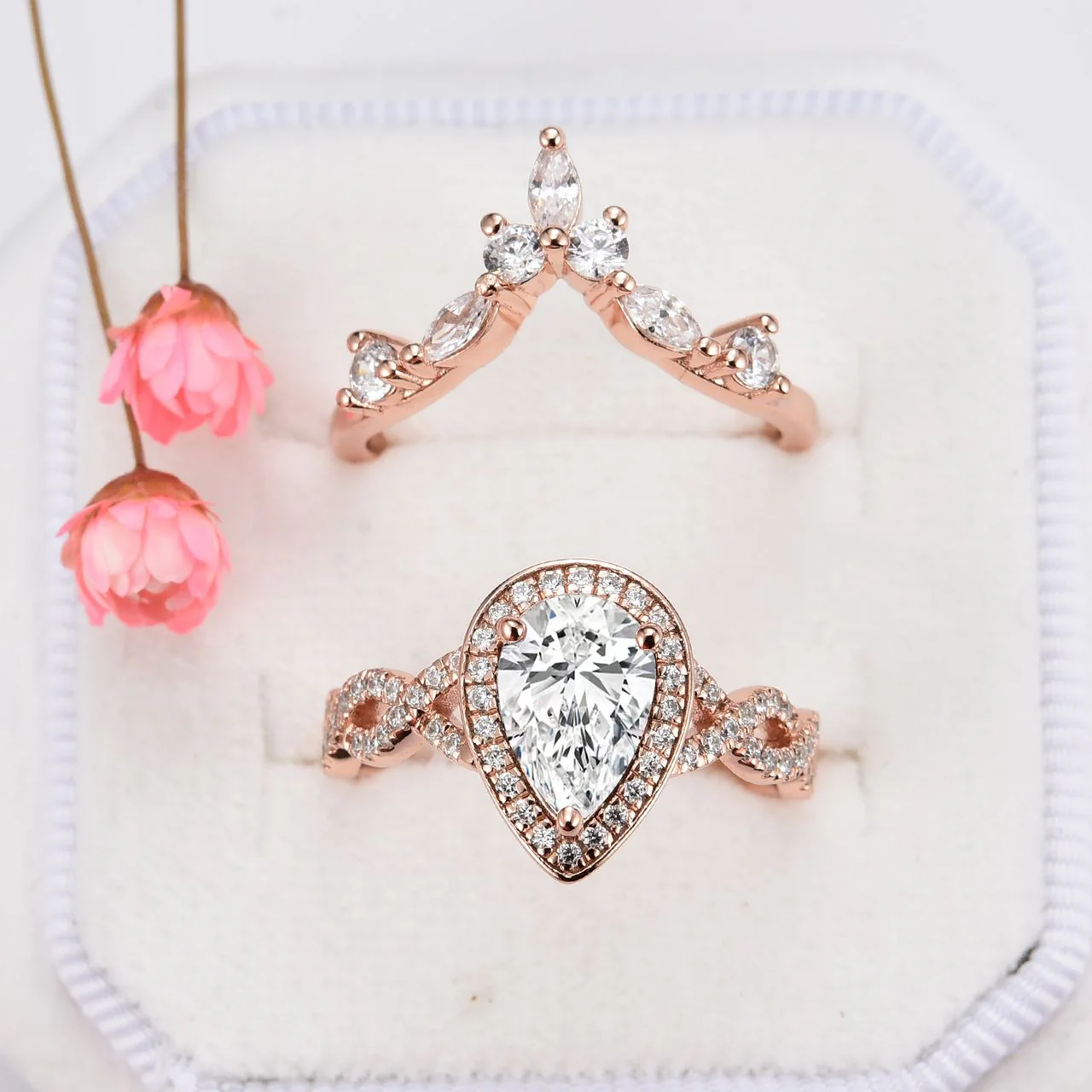 Nouveau Lab-Grown Diamond Engagement Ring- 14K Solid Rose Gold (IGI Certified) - Image 8