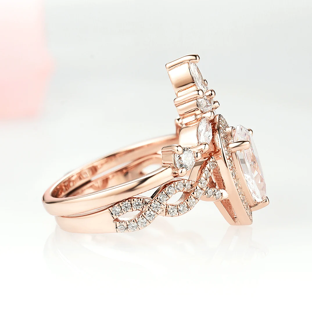 Nouveau Lab-Grown Diamond Engagement Ring- 14K Solid Rose Gold (IGI Certified) - Image 9
