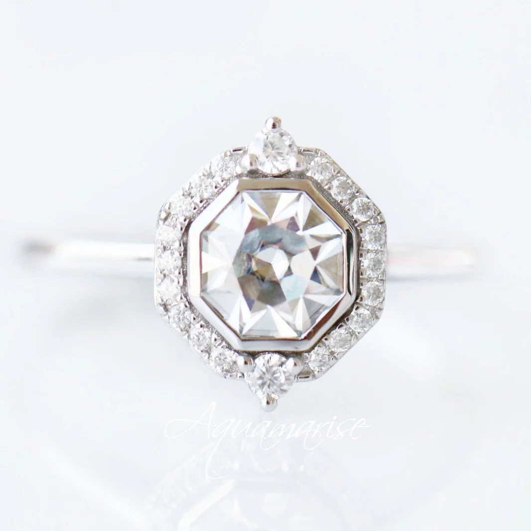 Octavia Lab-Grown Diamond Engagement Ring- 14K White Gold (IGI Certified)