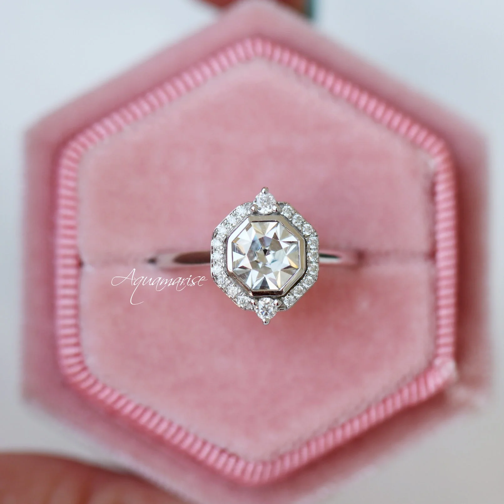 Octavia Lab-Grown Diamond Engagement Ring- 14K White Gold (IGI Certified) - Image 2