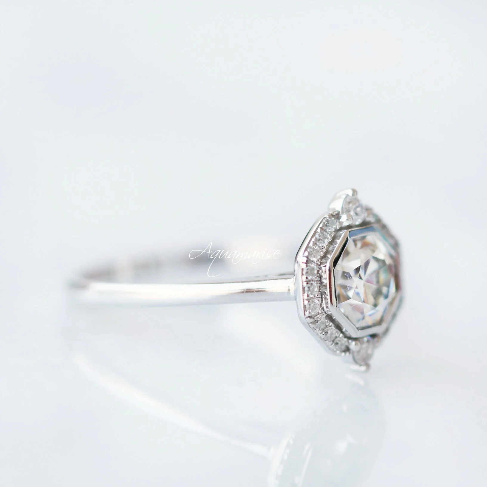 Octavia Lab-Grown Diamond Engagement Ring- 14K White Gold (IGI Certified) - Image 4