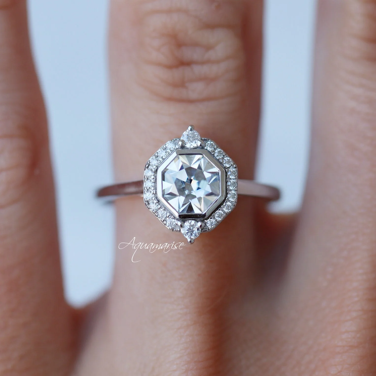 Octavia Lab-Grown Diamond Engagement Ring- 14K White Gold (IGI Certified) - Image 6