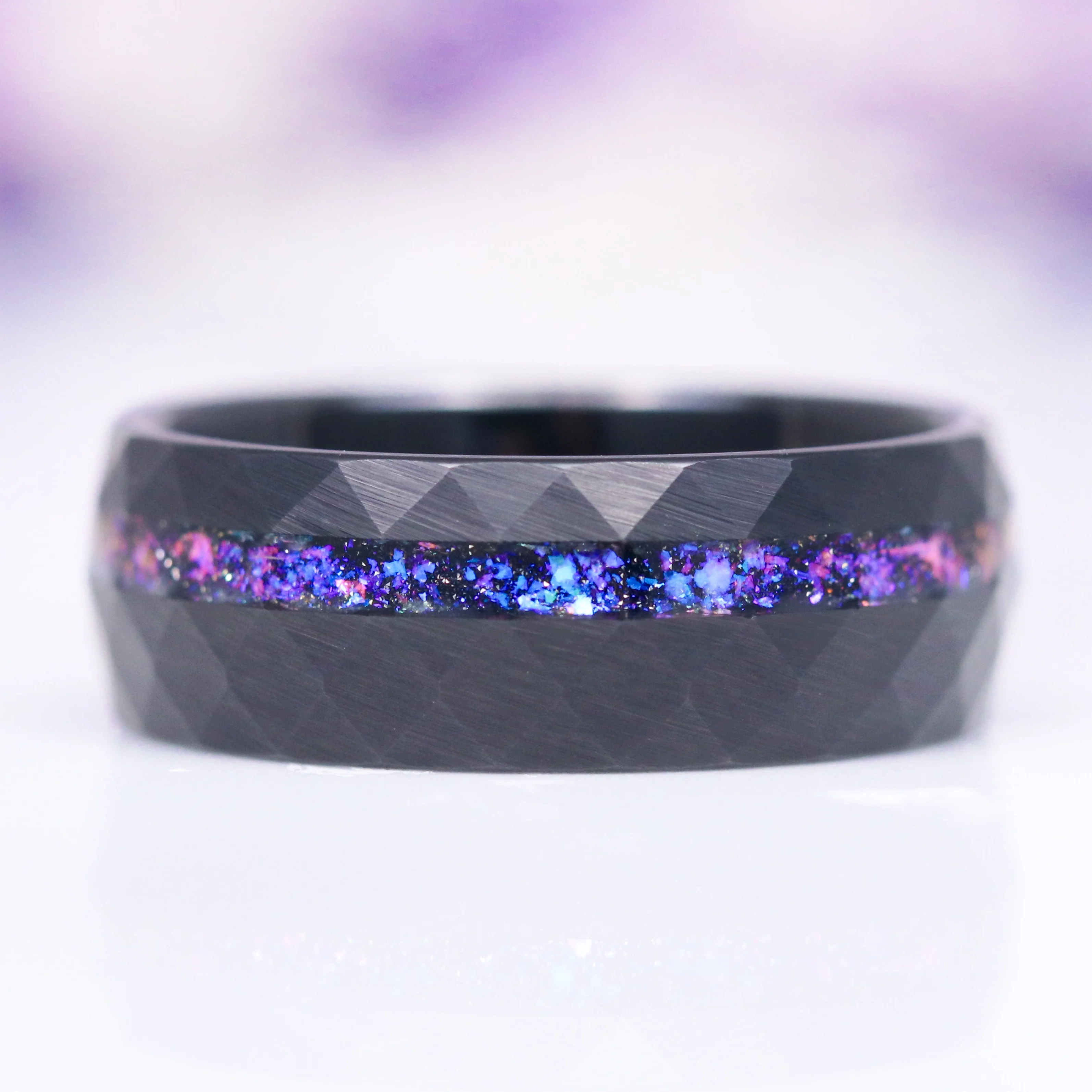 Orion Nebula™ & Cornflower Sapphire Leaf Couples Ring Set - Image 3