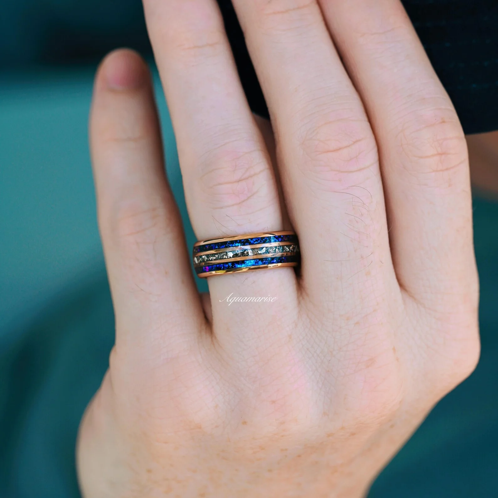 Orion Nebula™ & Crushed Diamond Couples Ring Set - Image 4