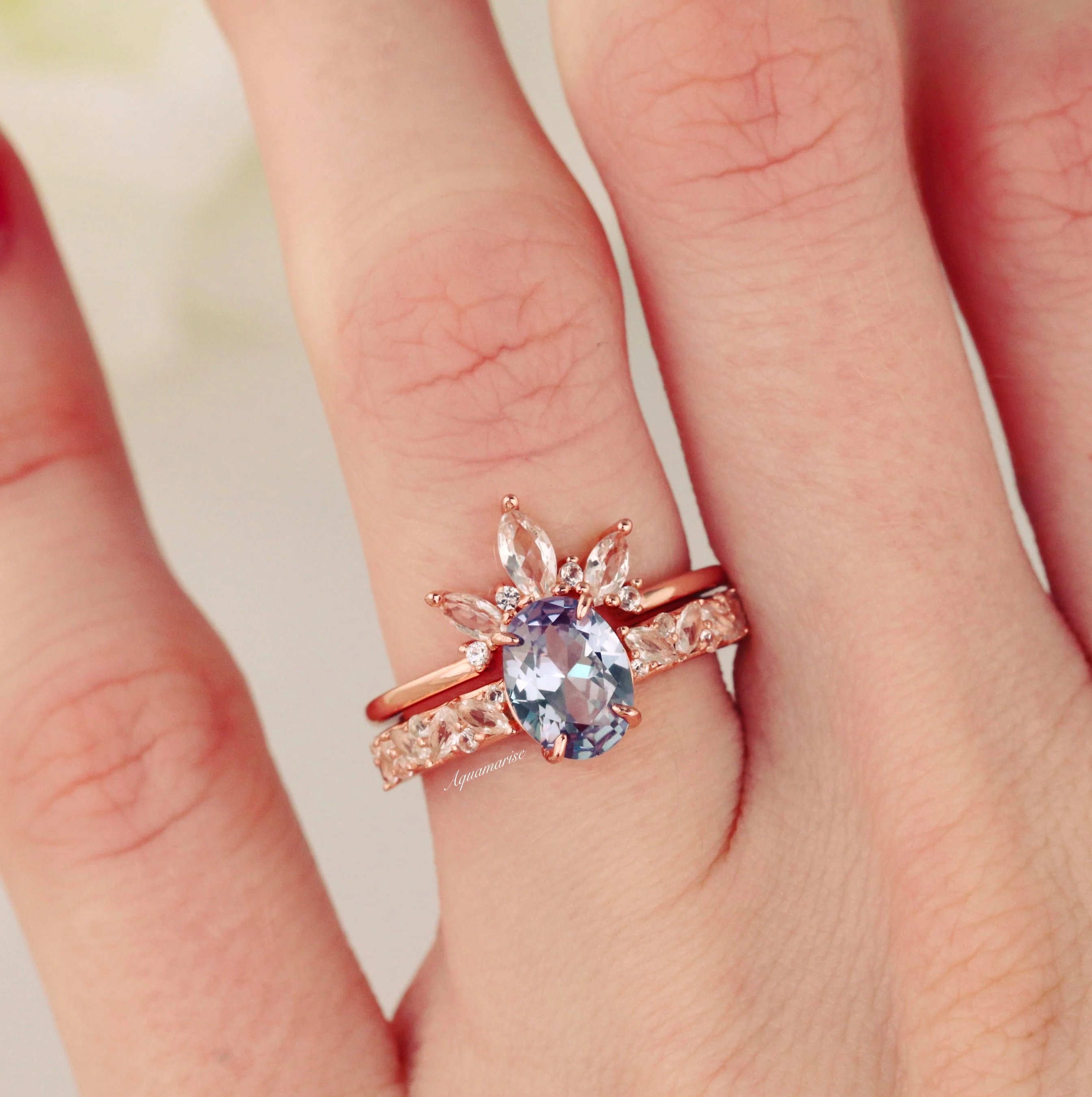 Tacori Alexandrite Ring- 14K Rose Gold Vermeil - Image 3