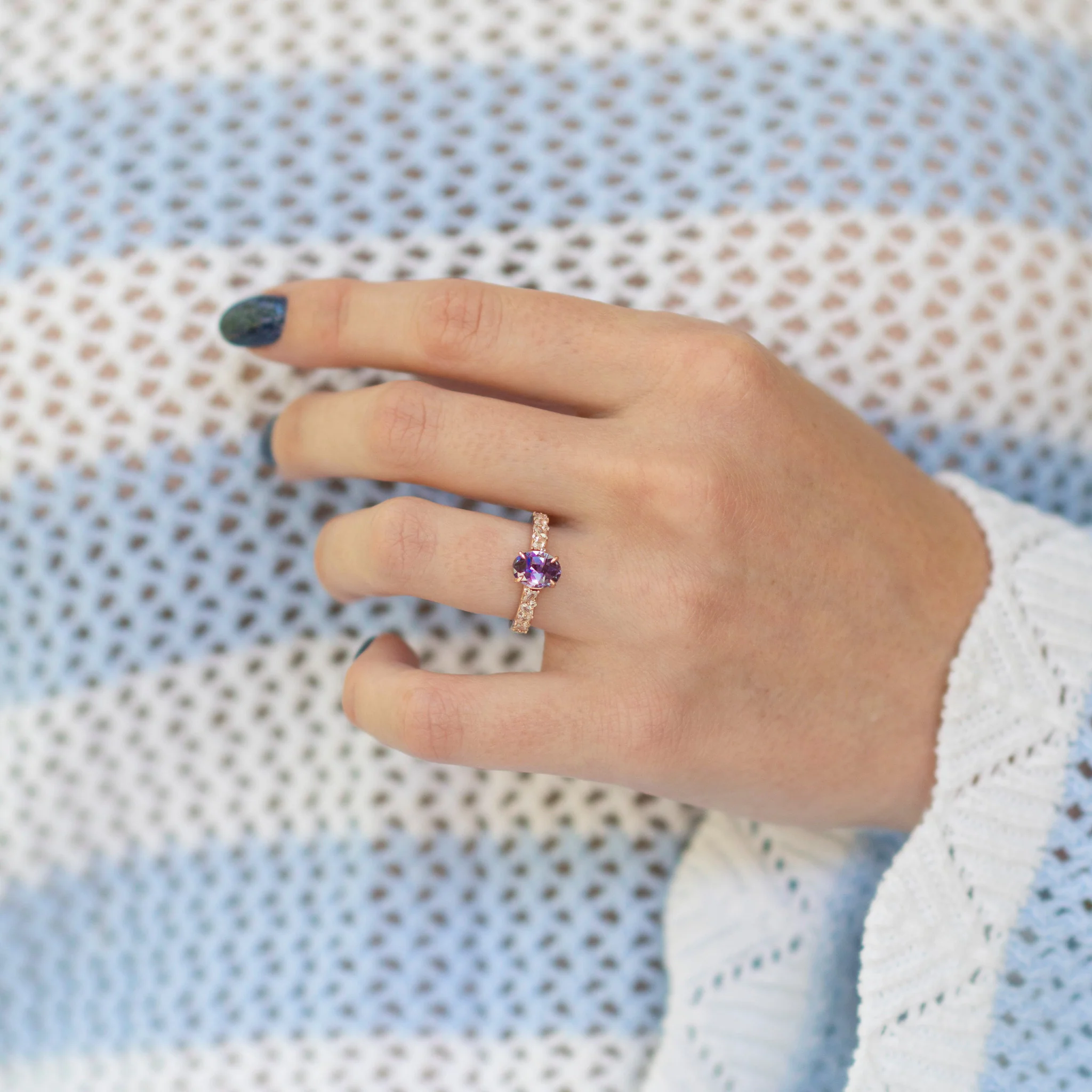 Tacori Alexandrite Ring- 14K Rose Gold Vermeil - Image 4