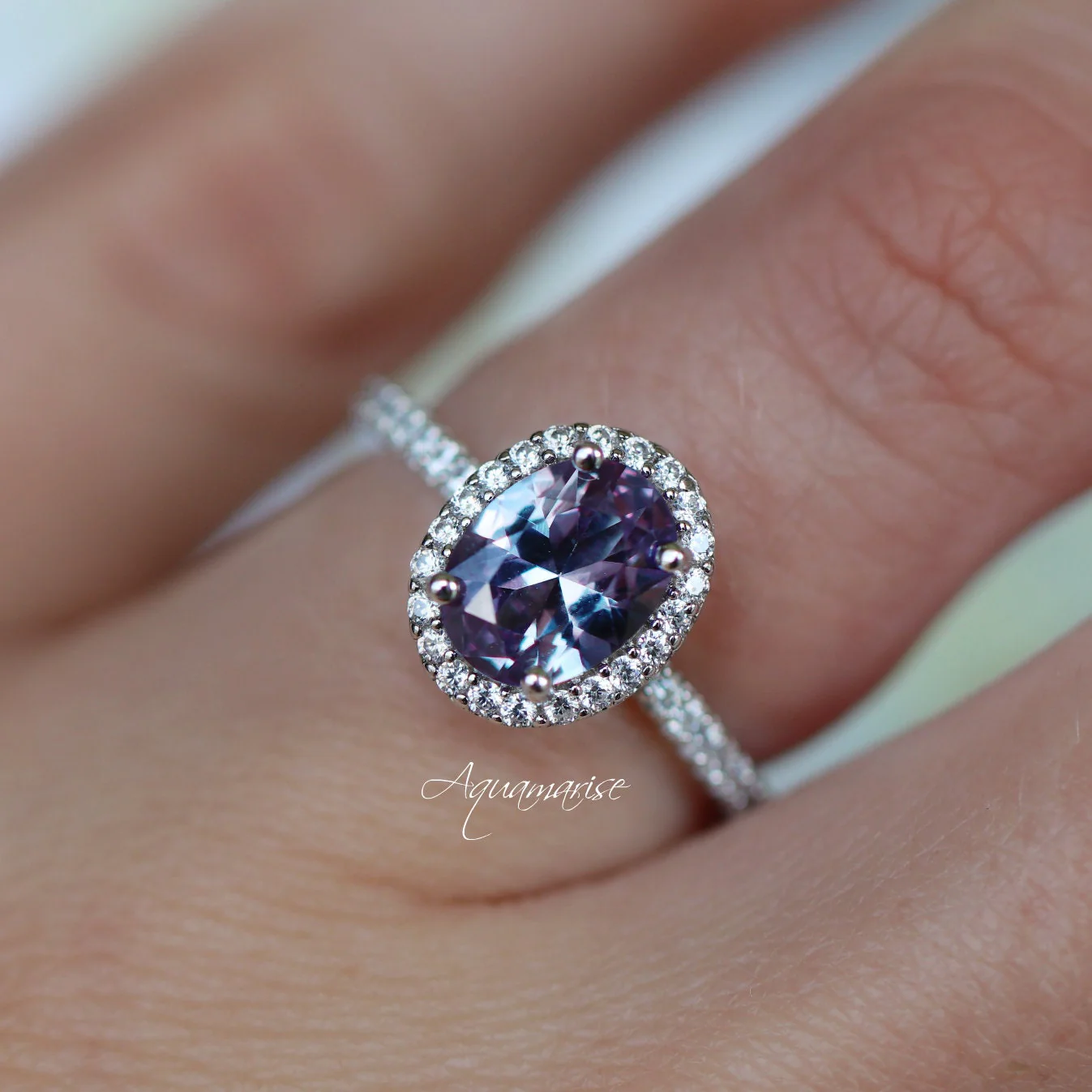 Iris Simulated Alexandrite Ring- Sterling Silver - Image 3