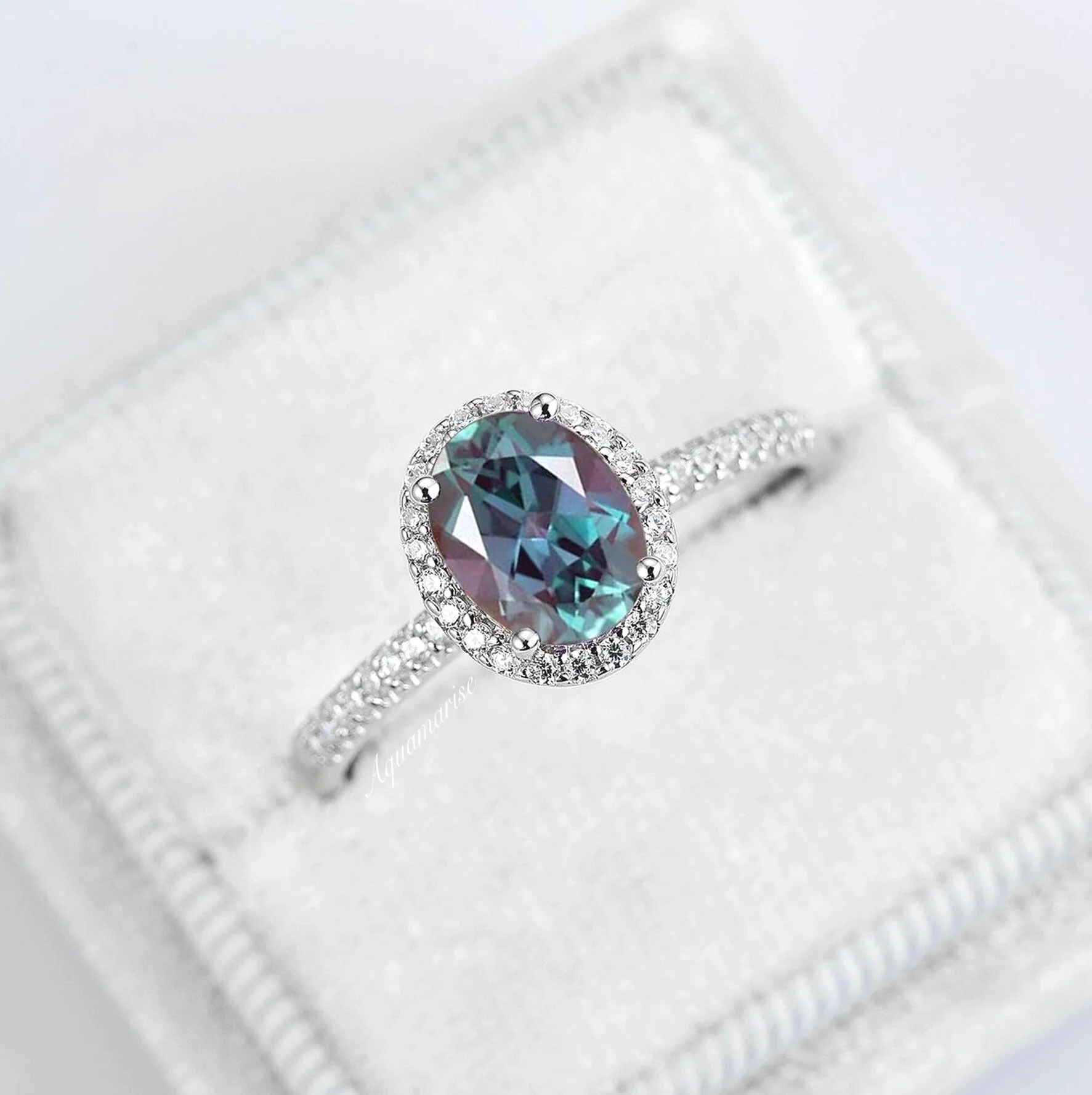 Iris Simulated Alexandrite Ring- Sterling Silver - Image 4