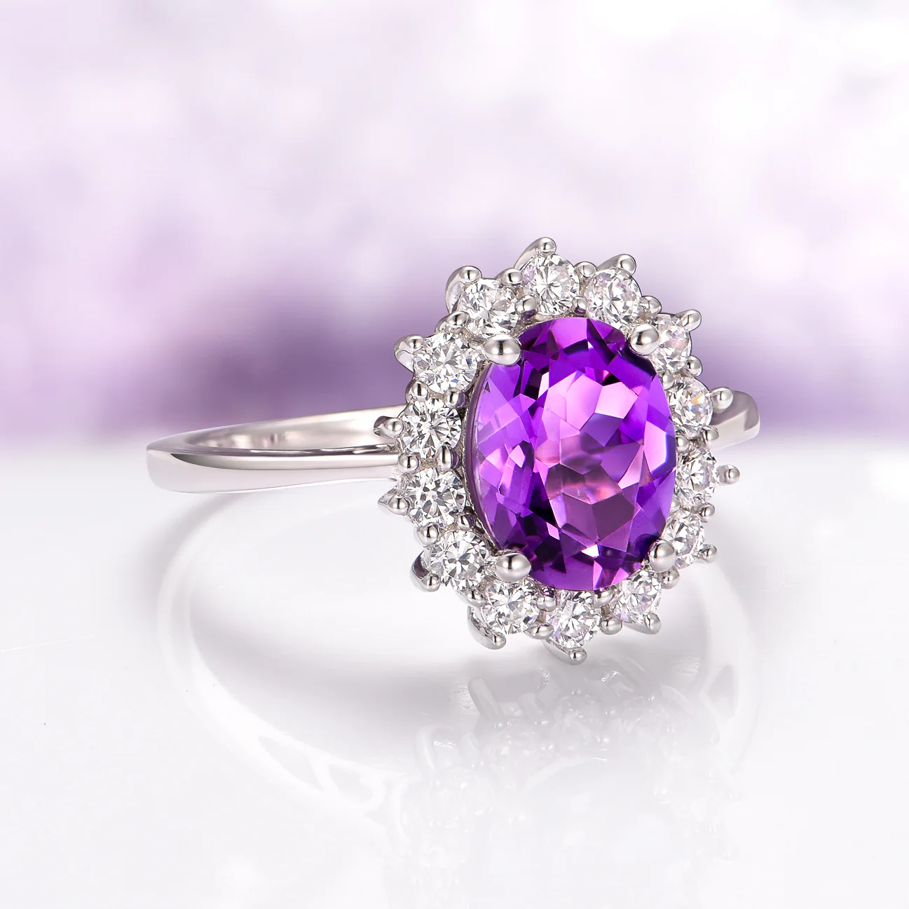 Diana Natural Amethyst Ring in Sterling Silver - Image 4