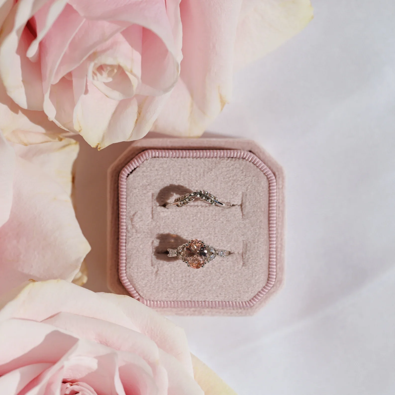 Oval Cut Blush Pink Morganite Ring in Sterling Silver - Image 2