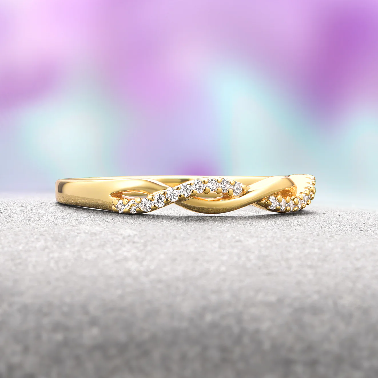 Petite Twisted Vine Wedding Band in 14K Solid Yellow Gold - Image 4