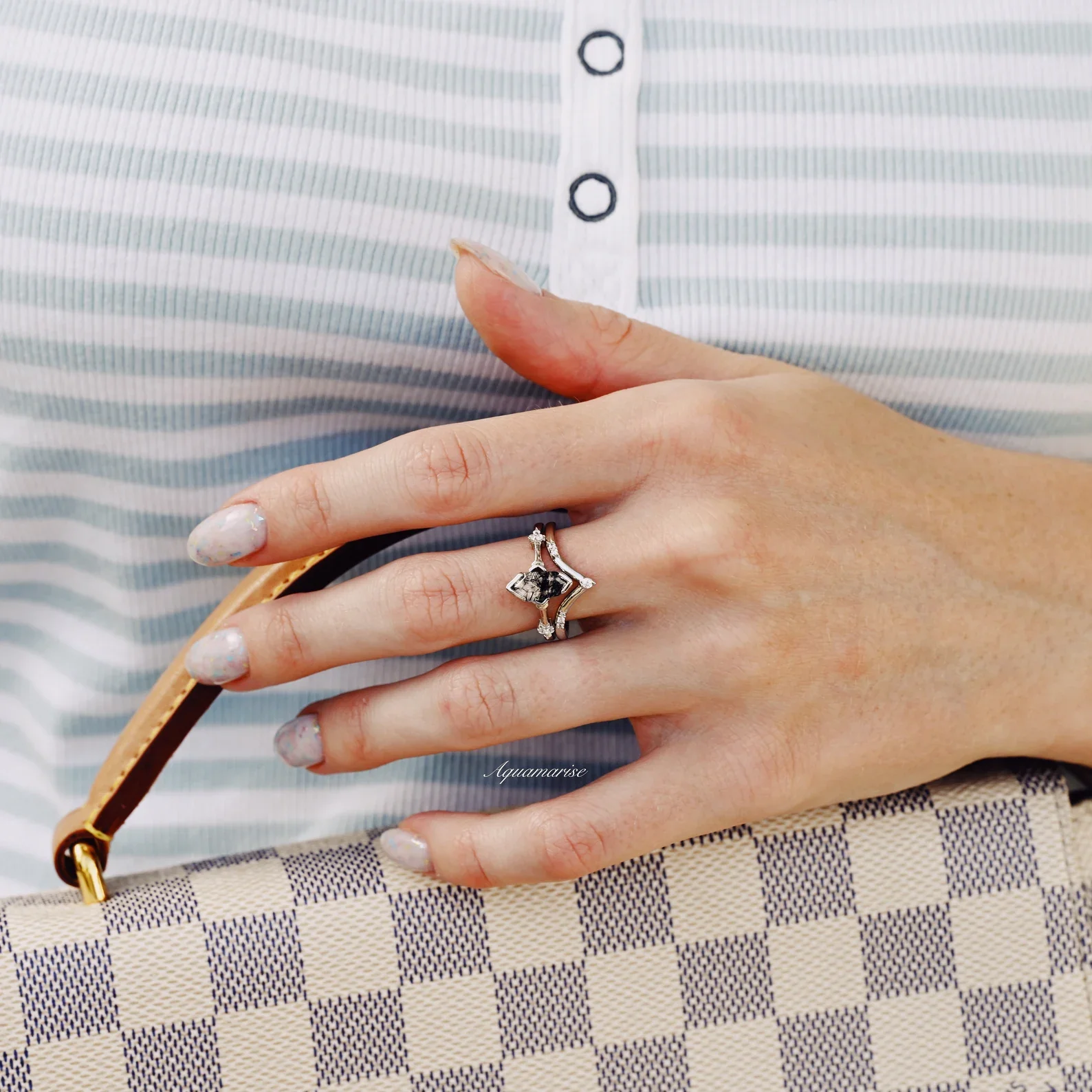 Rutilated Quartz Couples Ring Set - Image 4