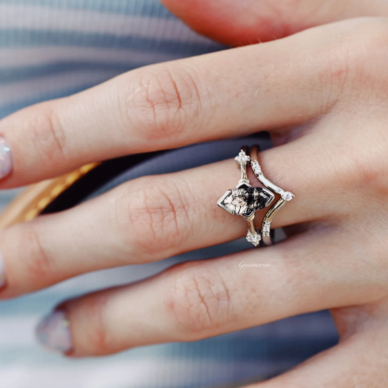 Rutilated Quartz Couples Ring Set - Image 6