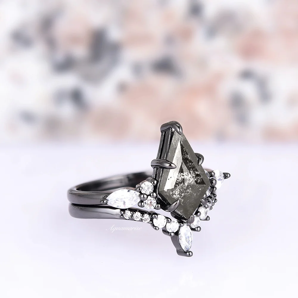 Skye Kite® Galaxy Herkimer Diamond Ring Set in Black Ruthenium - Image 7