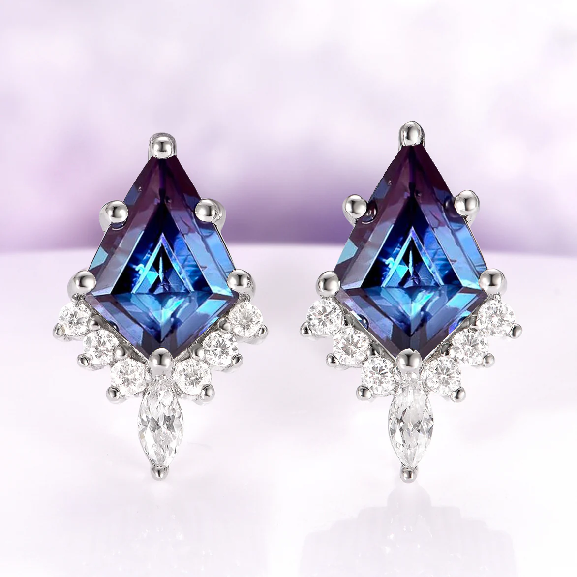 Skye Kite® Alexandrite Stud Earrings in Sterling Silver