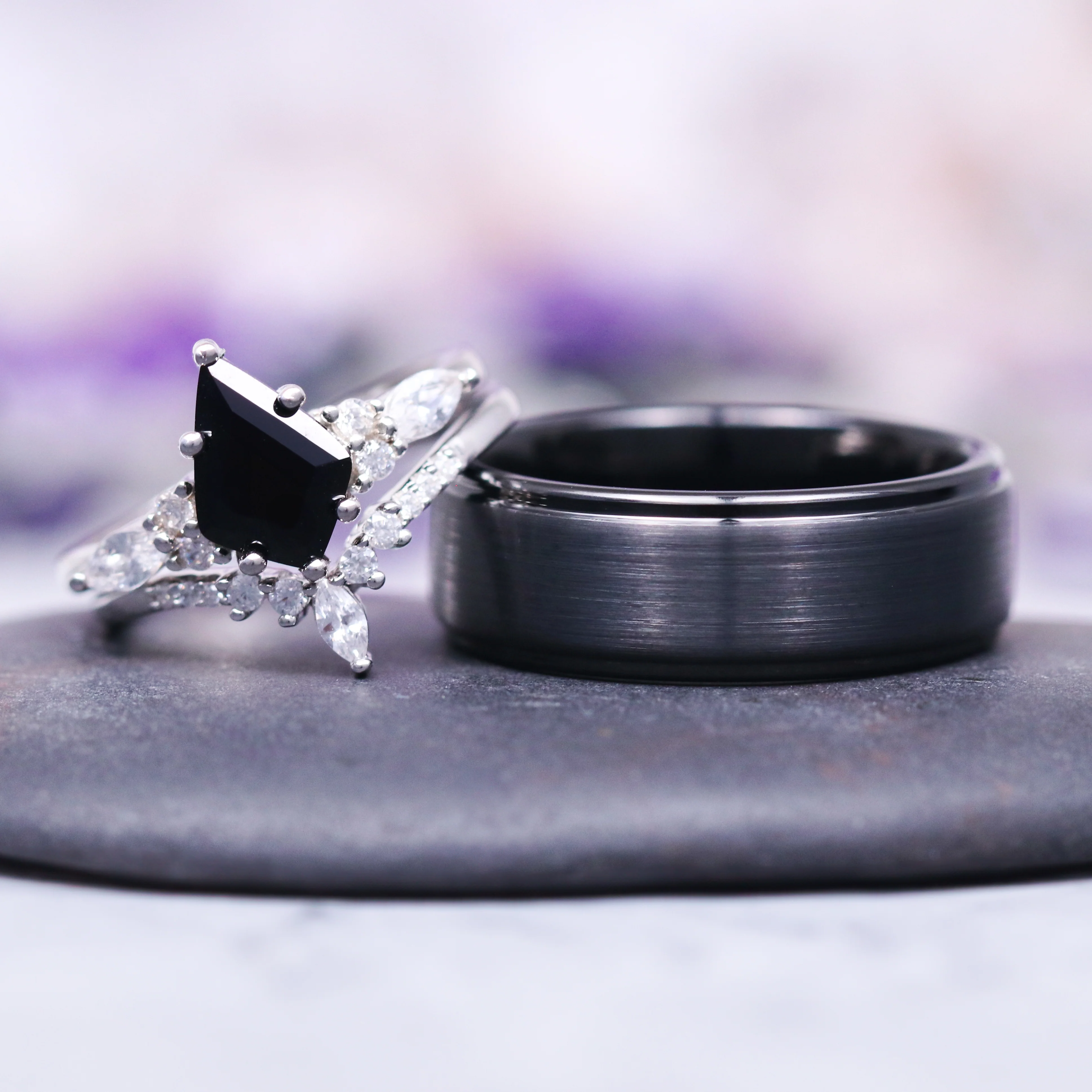 Skye Kite™ Black Onyx Couples Ring Set