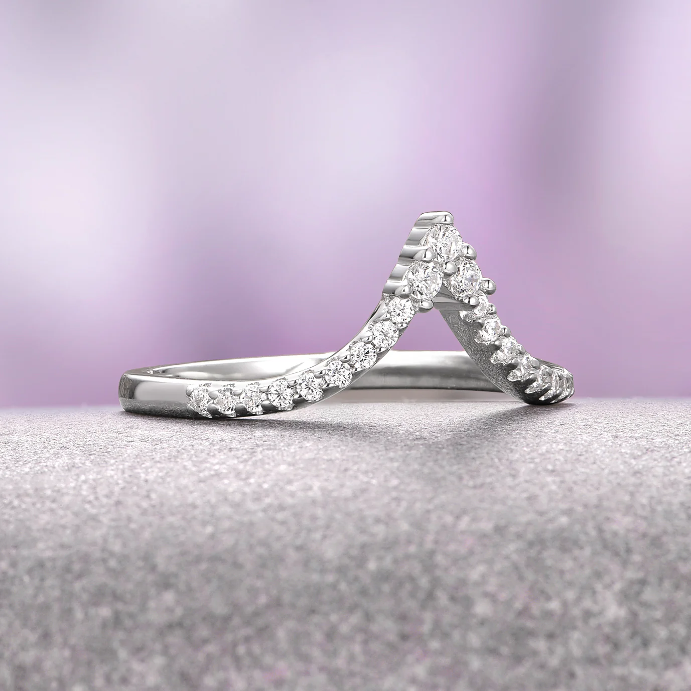 Skye Kite® Chevron Wedding Band in Sterling Silver - Image 5