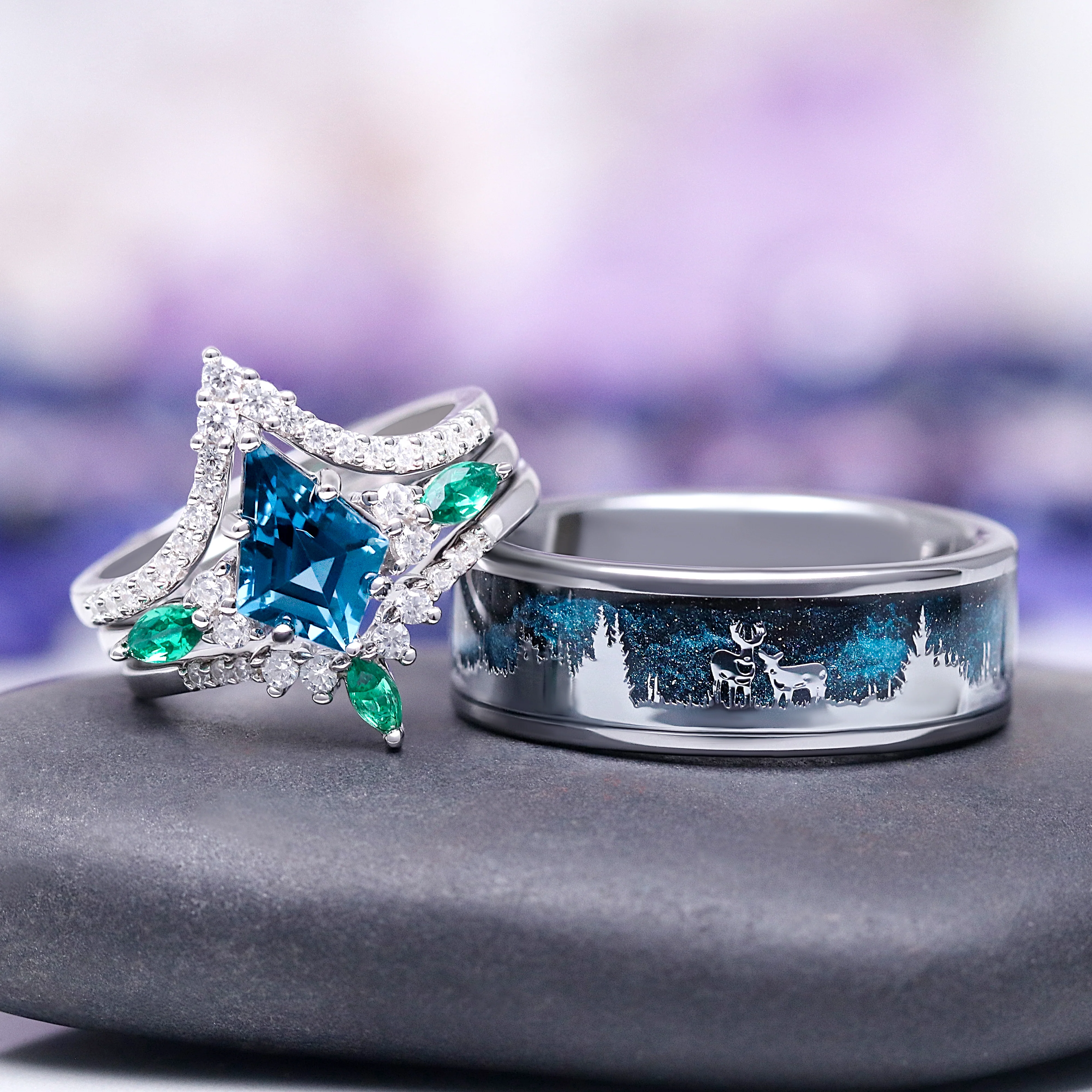 Skye Kite® Chevron Wedding Band in Sterling Silver - Image 2