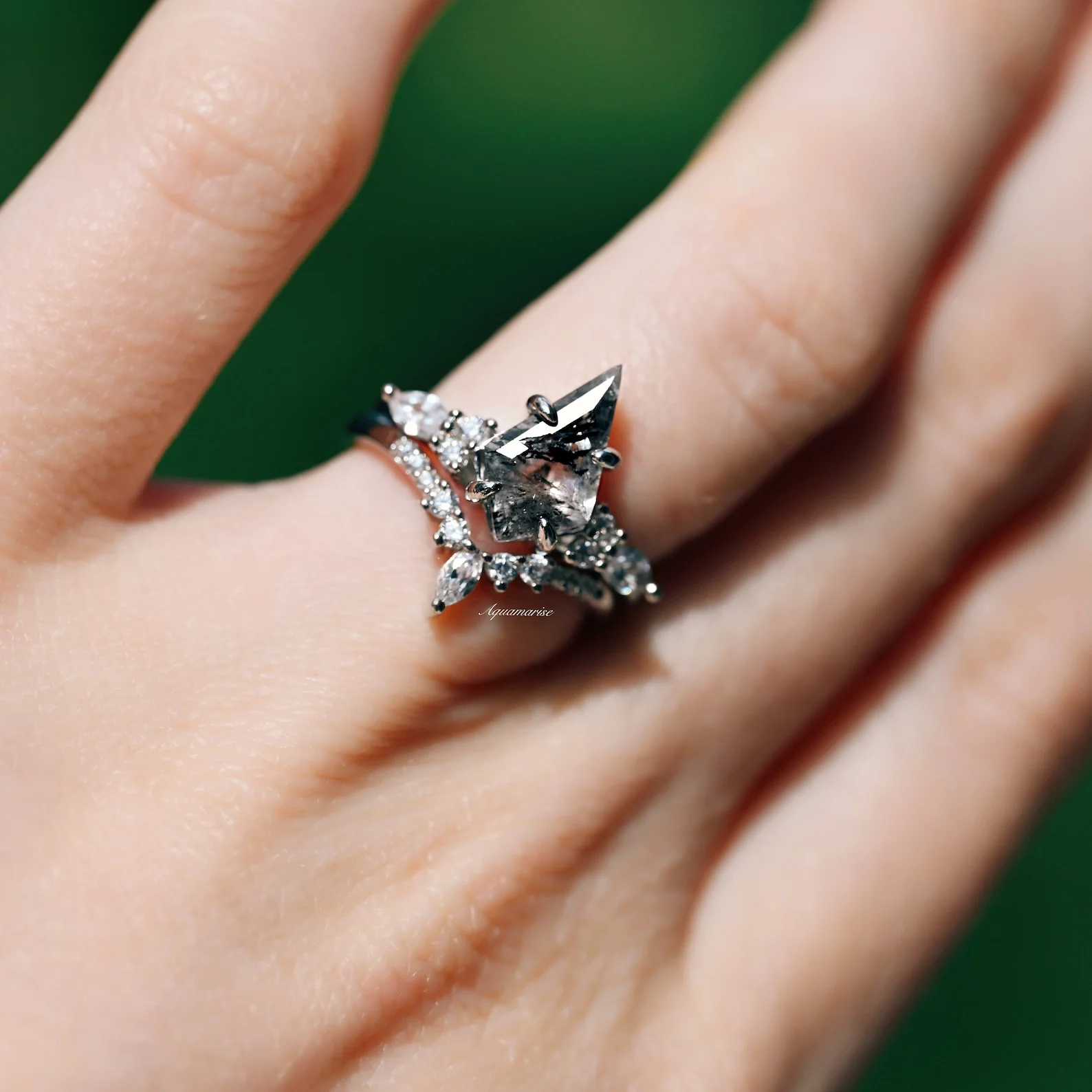 Skye Kite® Galaxy Herkimer Diamond & Meteorite Couples Ring Set - Image 3