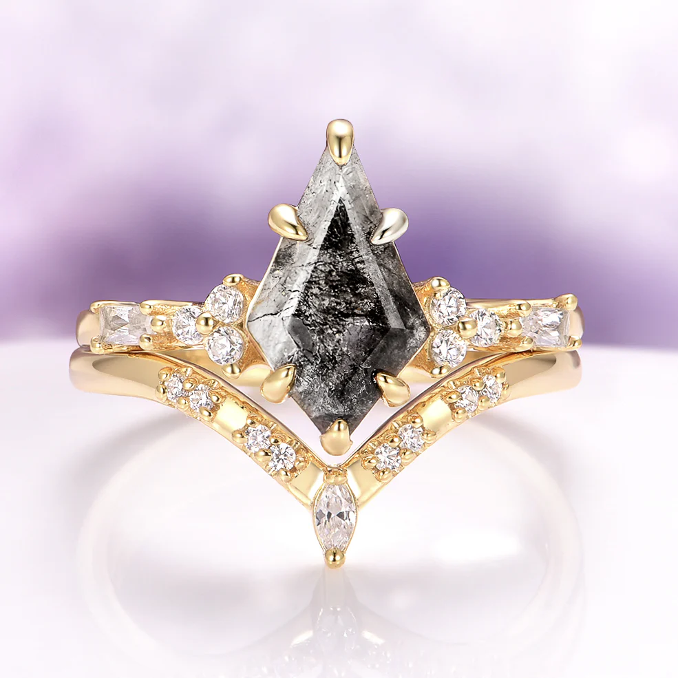 Skye Kite® Galaxy Herkimer Diamond & Meteorite Couples Ring Set - Image 2