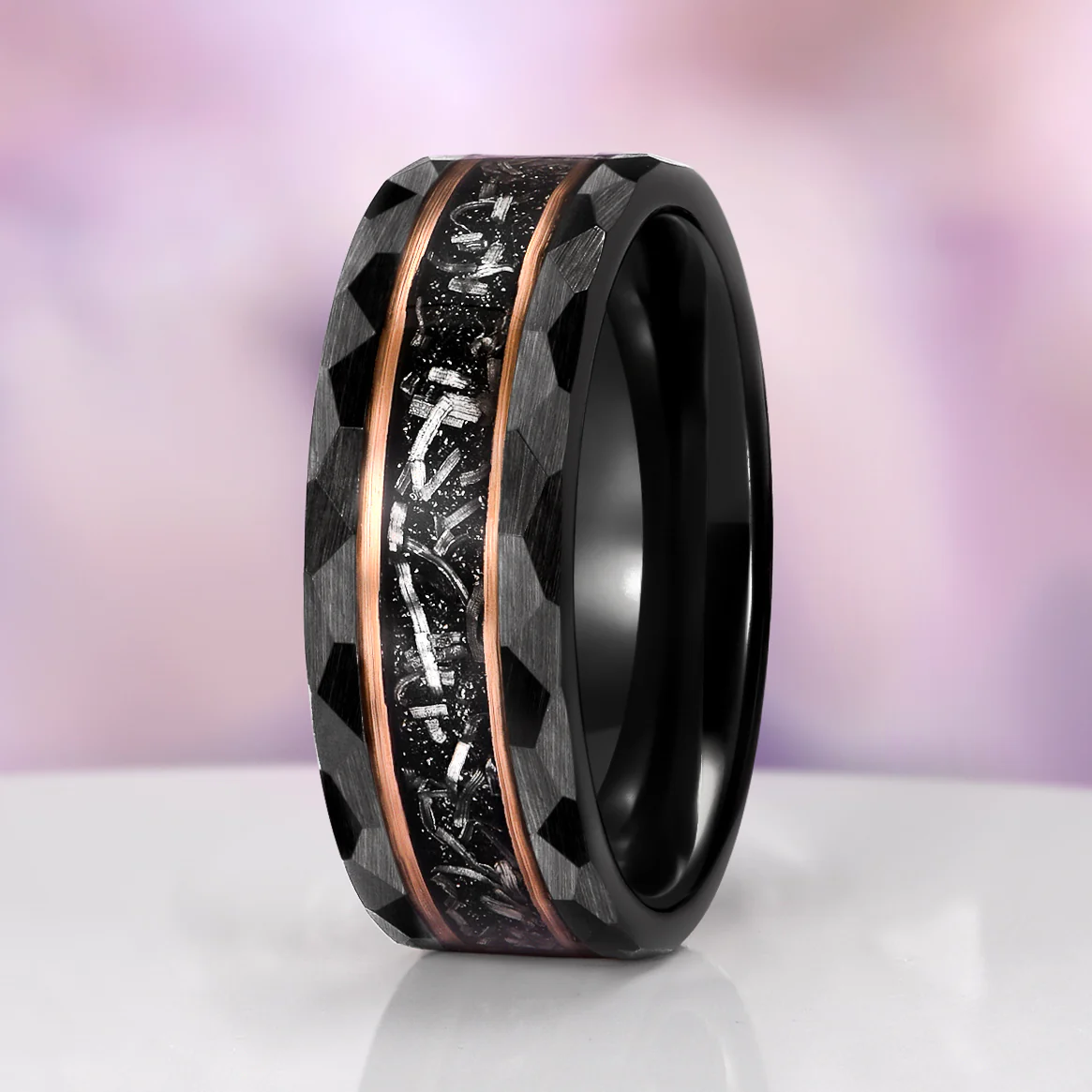 Skye Kite® Galaxy Salt & Pepper (Herkimer) Diamond & Meteorite Couples Ring Set - Image 4