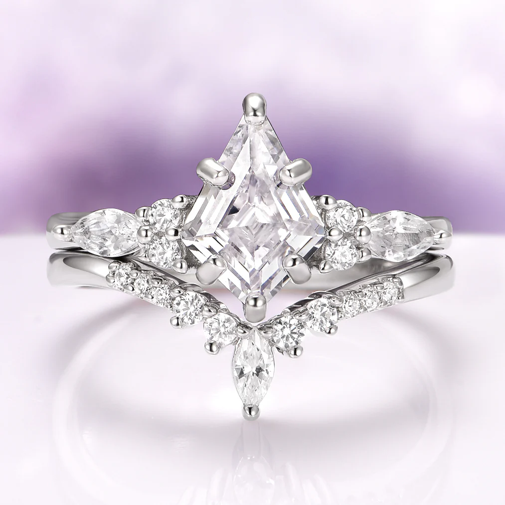 Skye Kite® Moissanite Engagement Ring Set in 14K White Gold