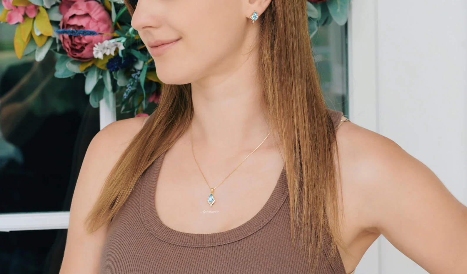 Skye Kite® Aquamarine Necklace in 14K Yellow Gold Vermeil - Image 3