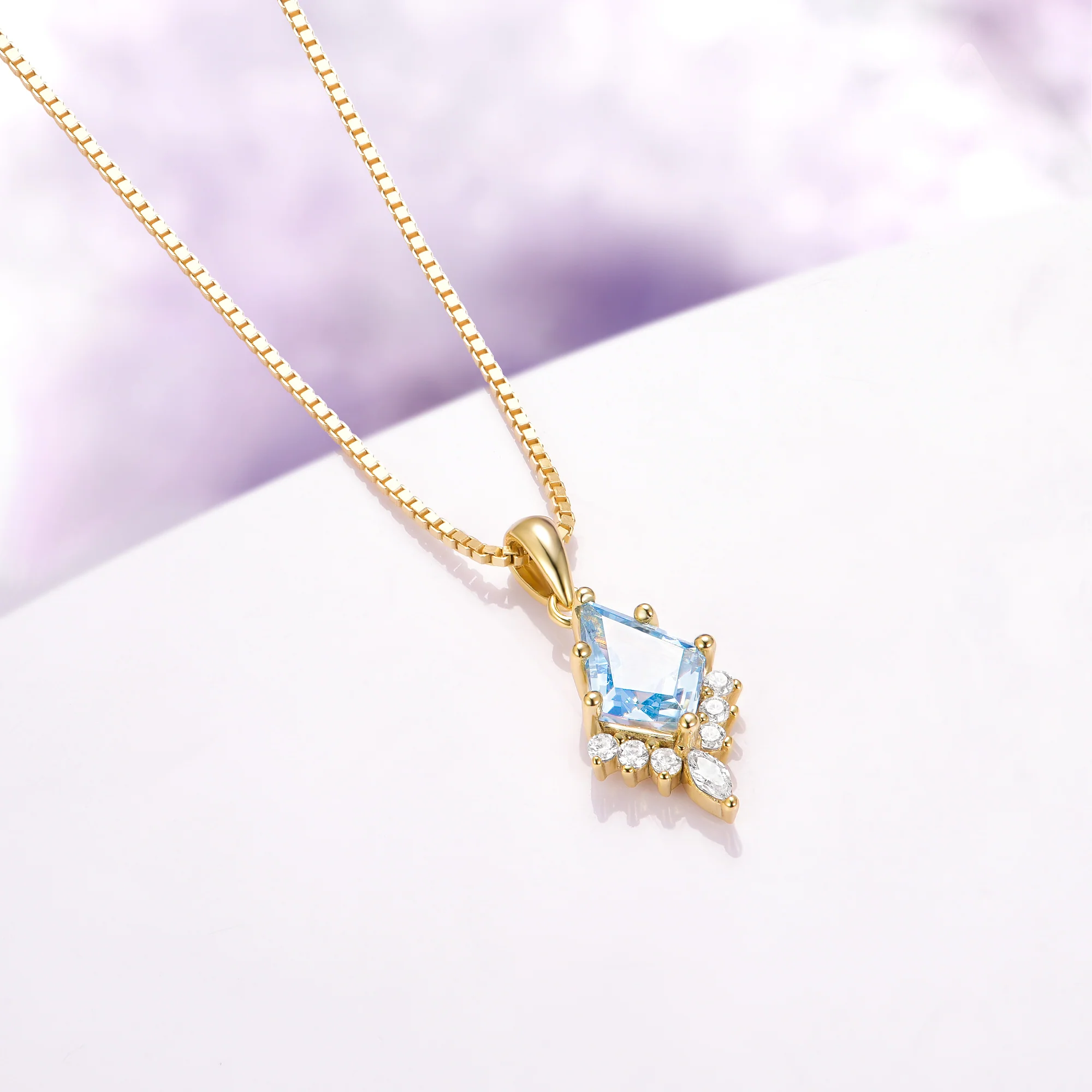 Skye Kite® Aquamarine Necklace in 14K Yellow Gold Vermeil - Image 4