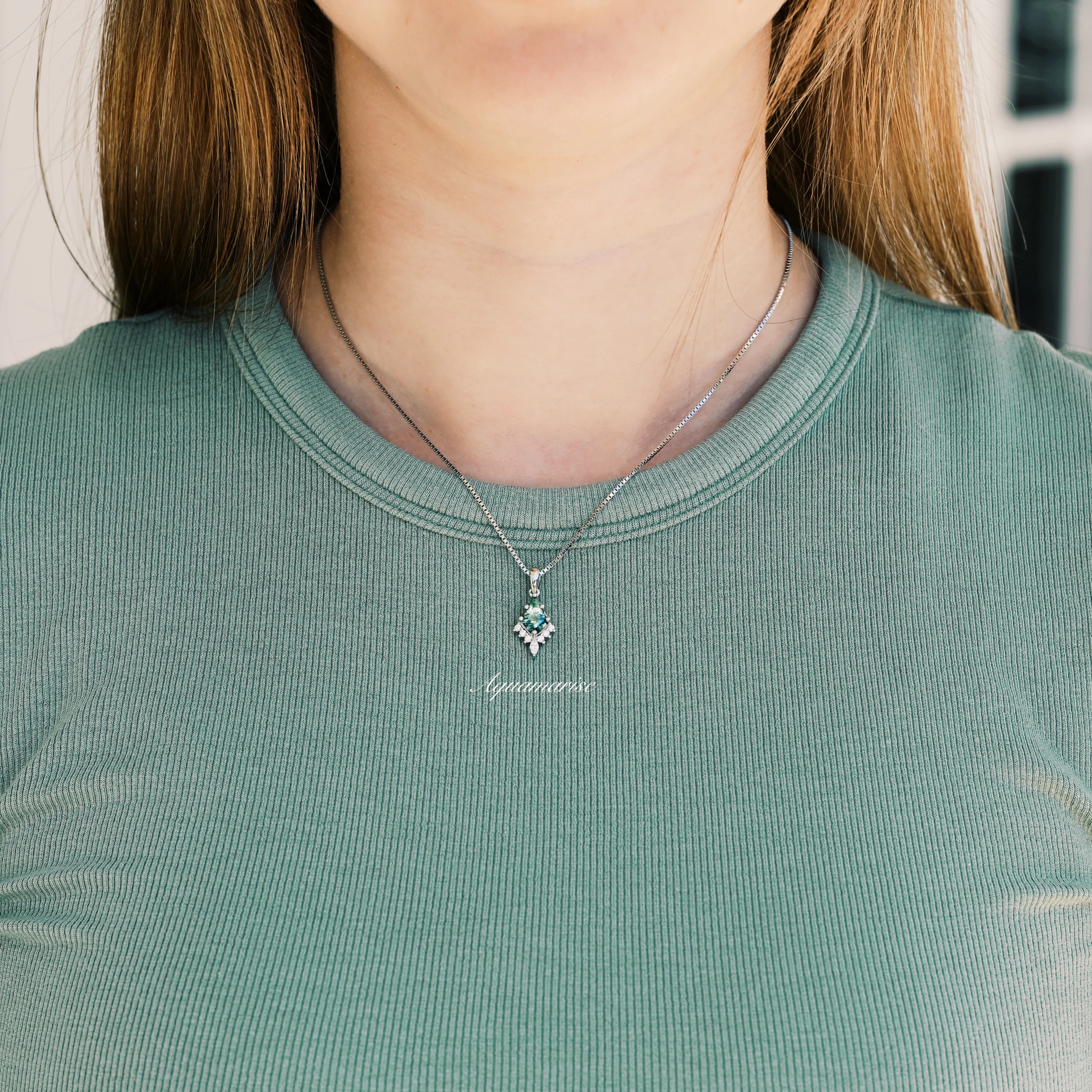 Skye Kite® Green Moss Agate Pendant Necklace in Sterling Silver - Image 2