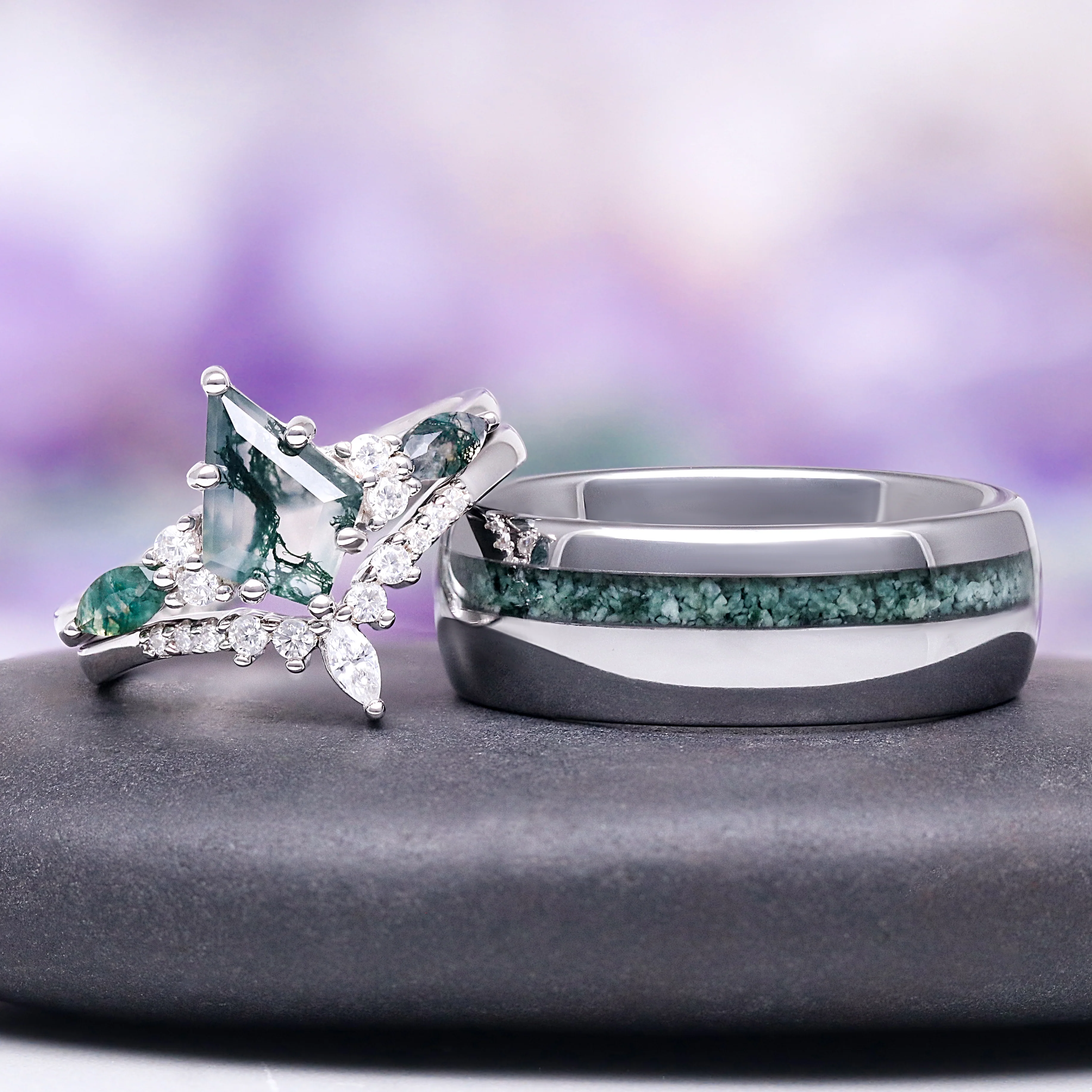 Skye Kite®  Moss Agate Couples Ring Set - Image 11
