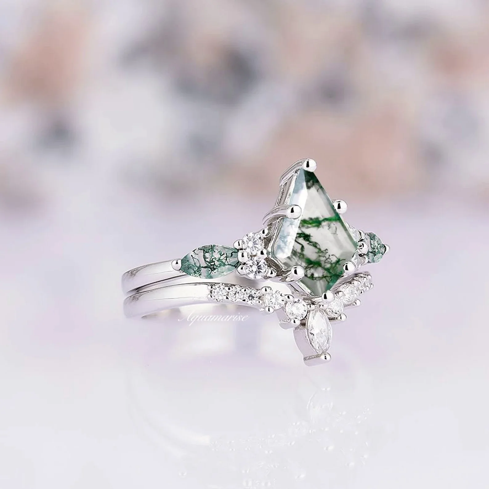 Skye Kite®  Moss Agate Couples Ring Set - Image 9