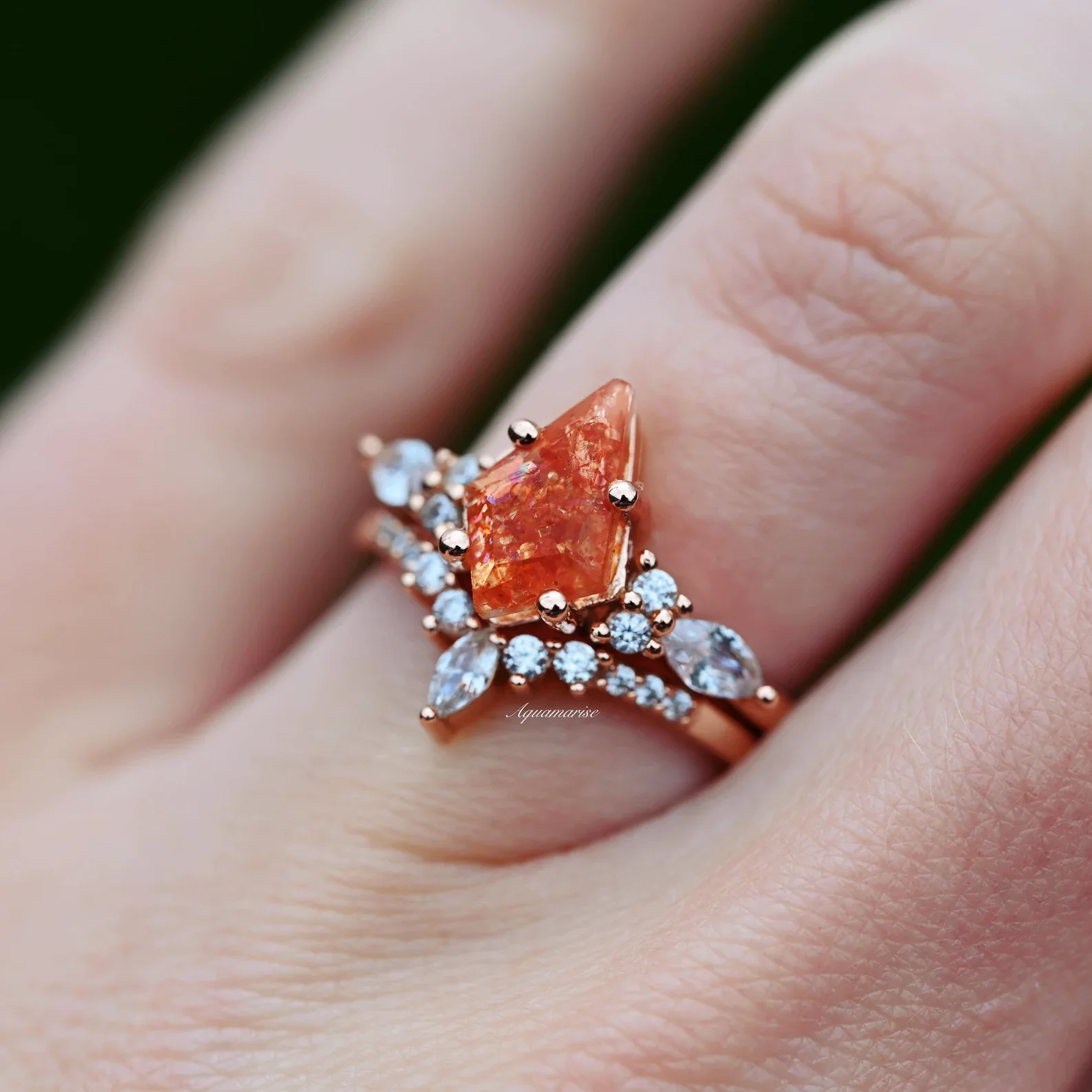 Skye Kite® Natural Sunstone Ring Set in 14K Rose Gold Vermeil - Image 4