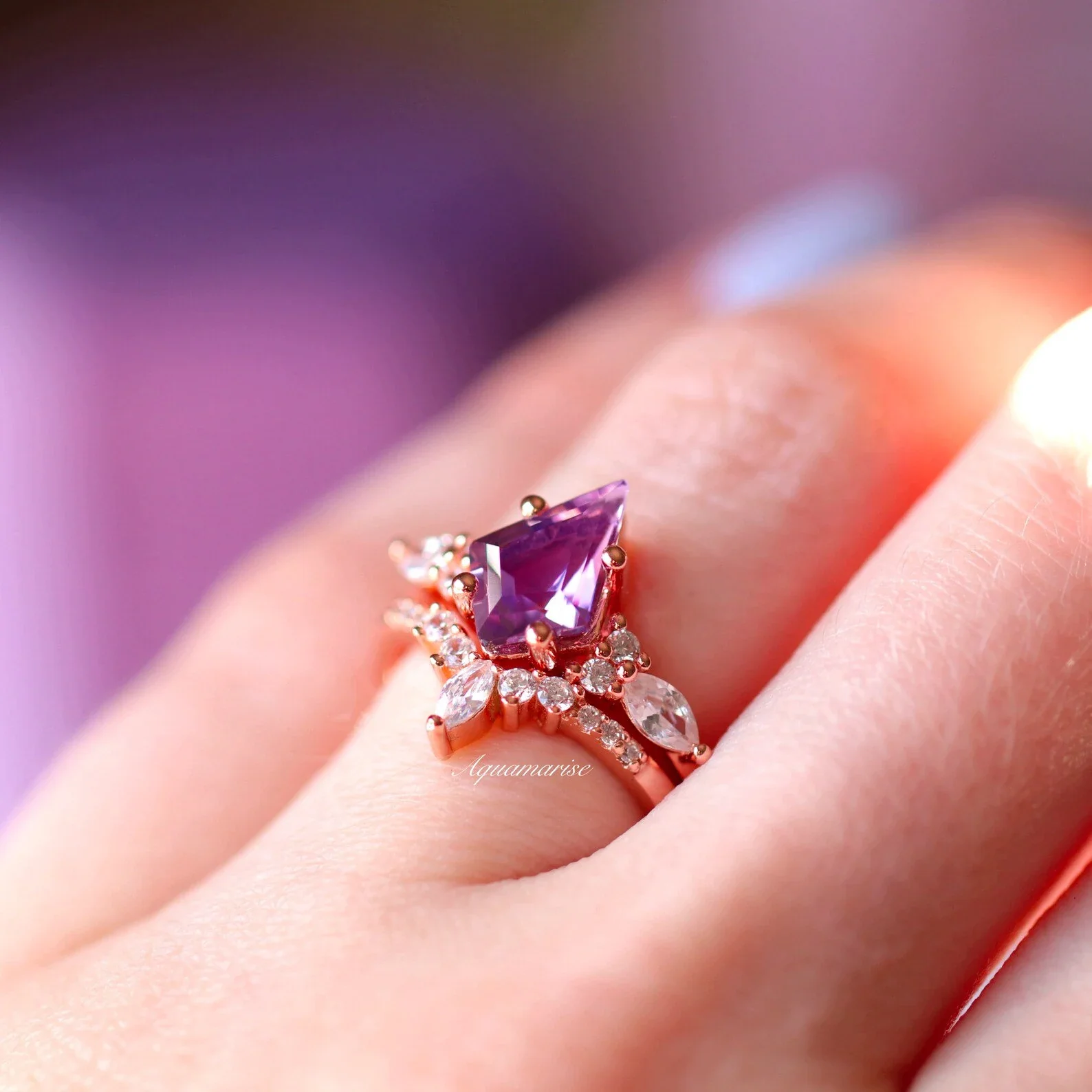 Skye Kite® Natural Amethyst Couples Ring Set - Image 4