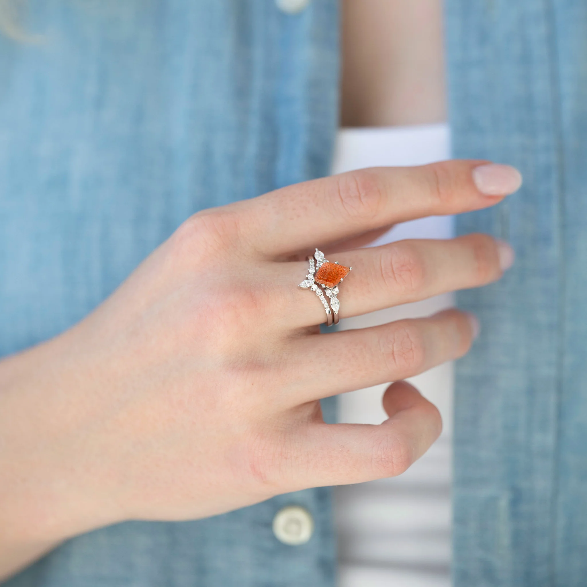 Skye Kite®  Natural Sunstone Ring Set in Sterling Silver - Image 3