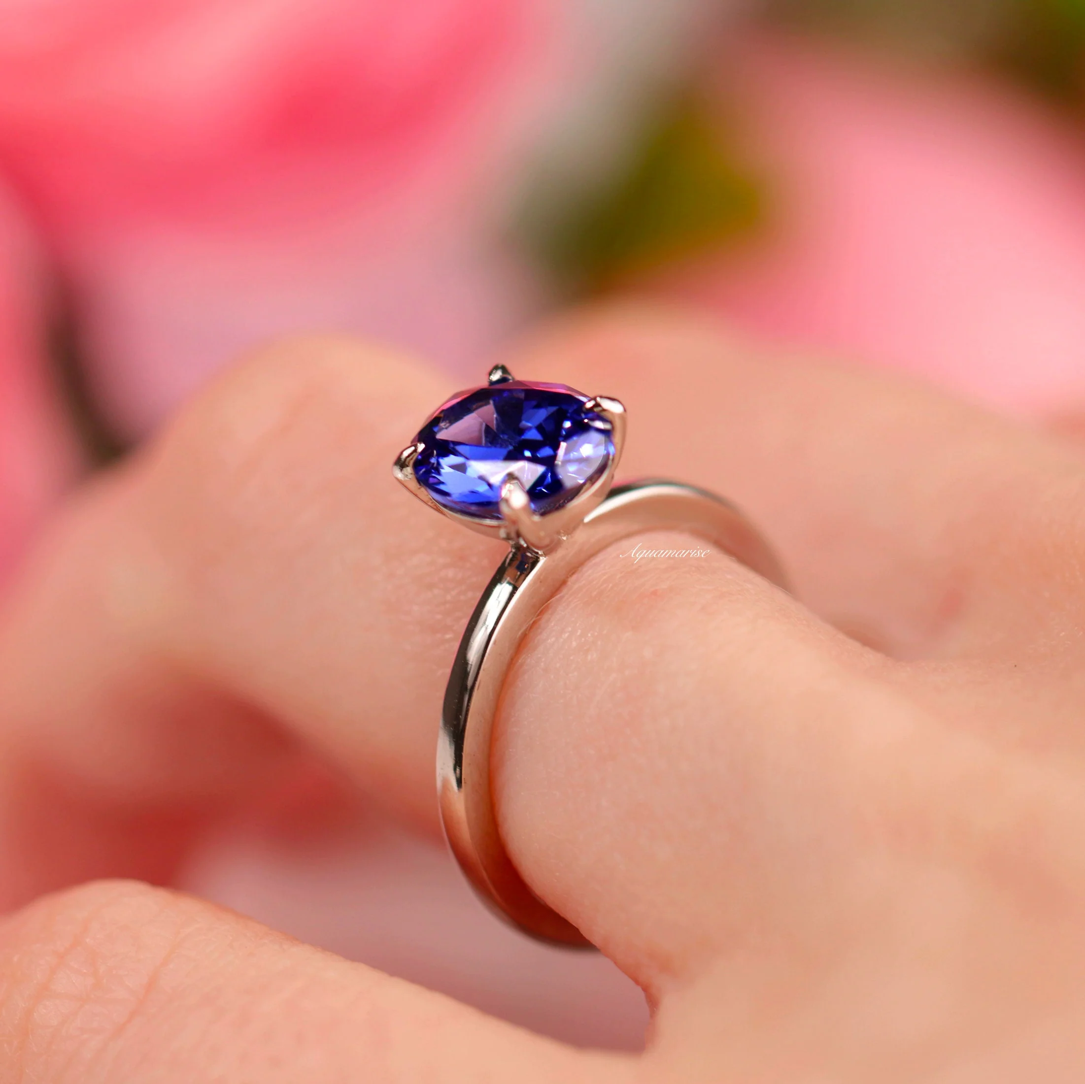 2CT Solitaire Tanzanite Ring- Sterling Silver - Image 5