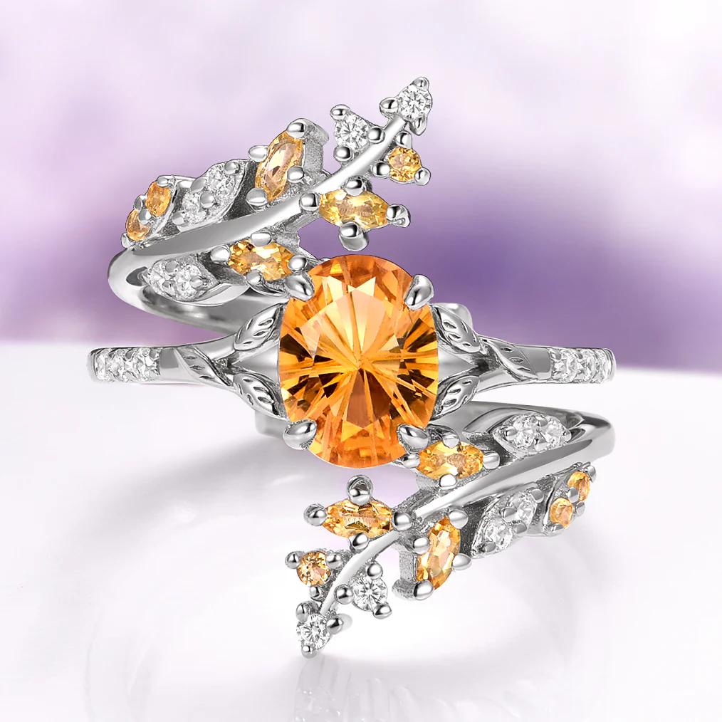 Fantasy Cut Citrine Couples Ring Set - Image 2