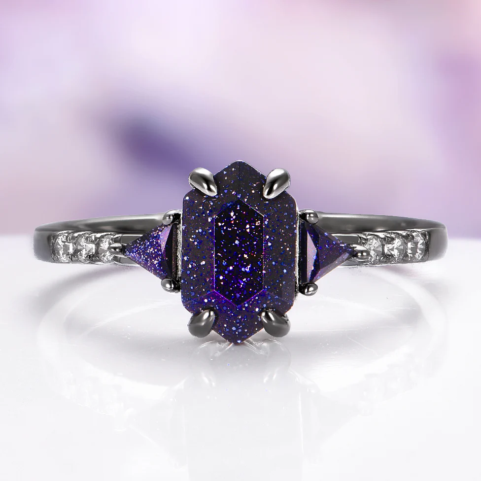 Starry Night™ Geometric Couples Ring Set - Image 3